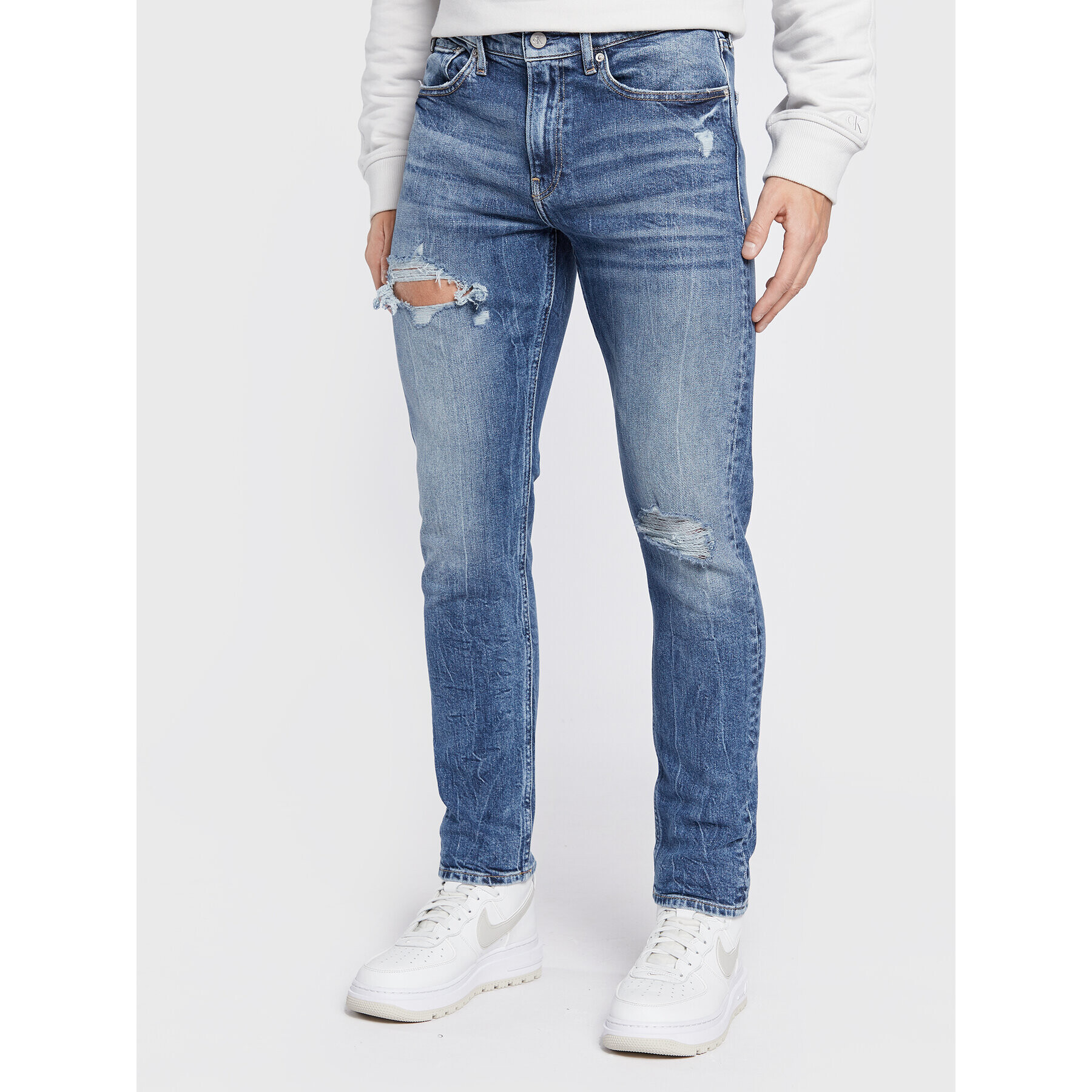 Calvin Klein Jeans Jeansy J30J321284 Tmavomodrá Slim Taper Fit - Pepit.cz