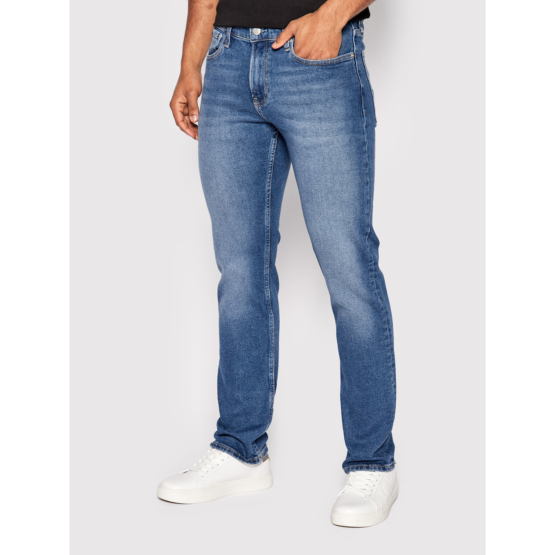 Calvin Klein Jeans Jeansy J30J321607 Modrá Straight Fit - Pepit.cz