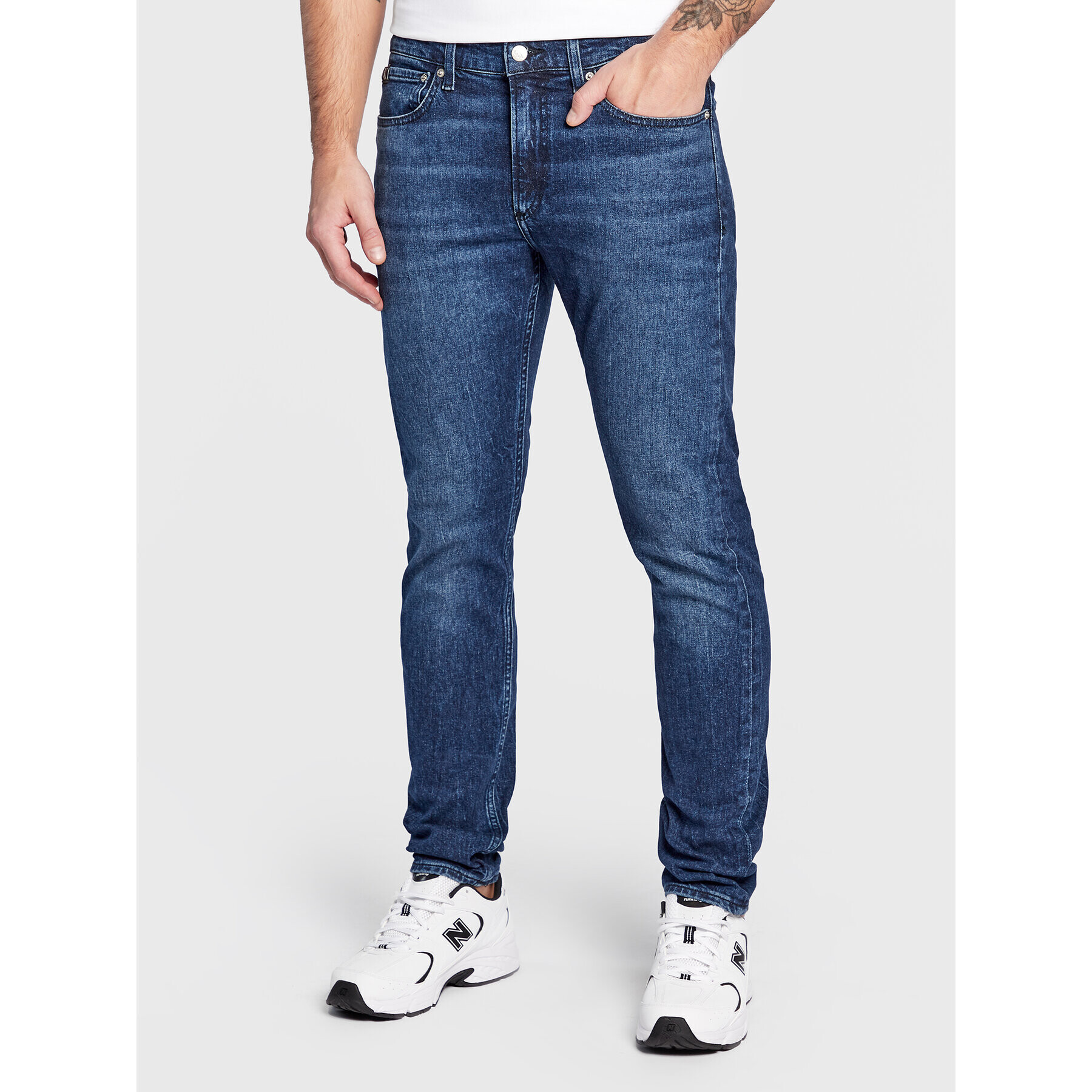 Calvin Klein Jeans Jeansy J30J322434 Modrá Slim Taper Fit - Pepit.cz