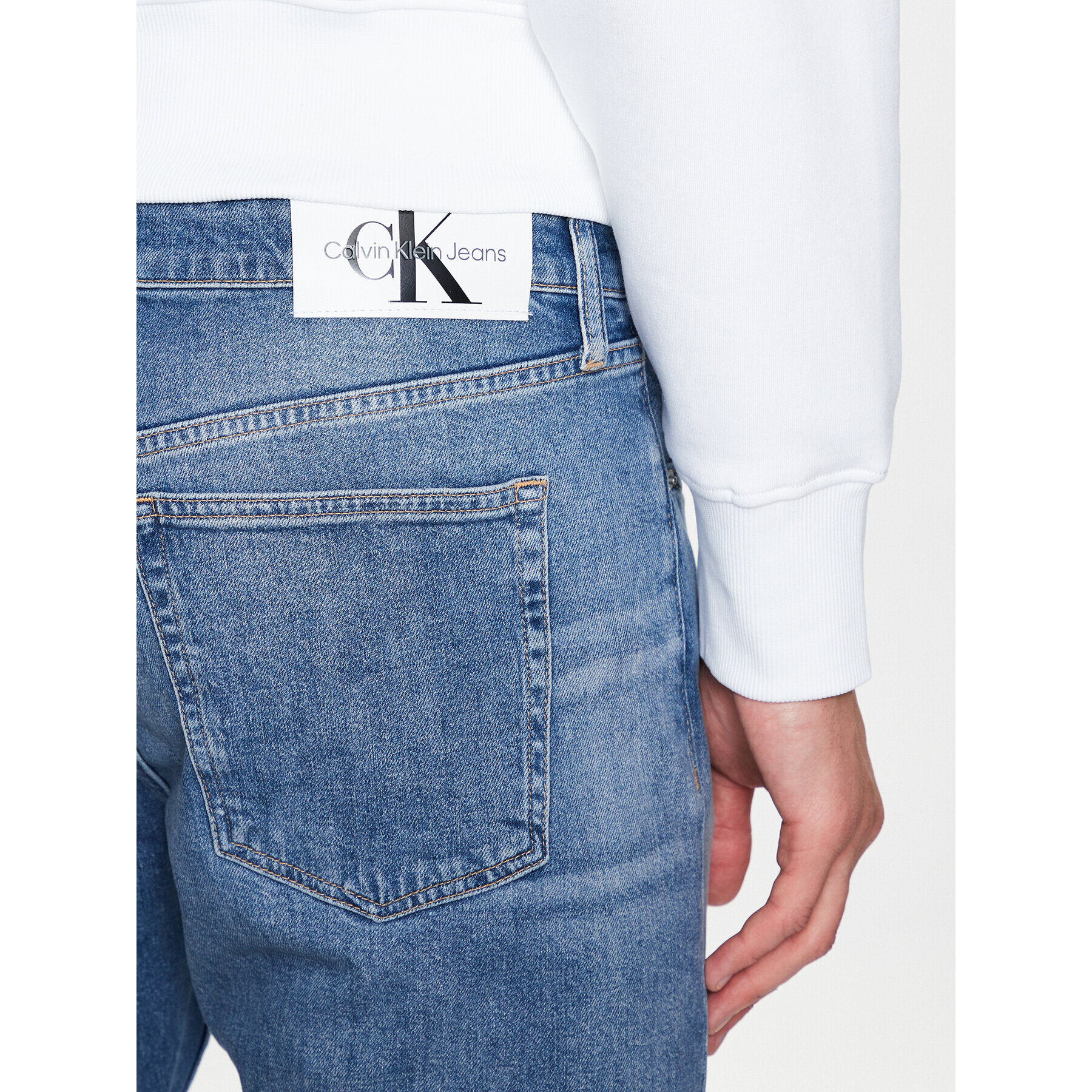 Calvin Klein Jeans Jeansy J30J322796 Modrá Slim Taper Fit - Pepit.cz