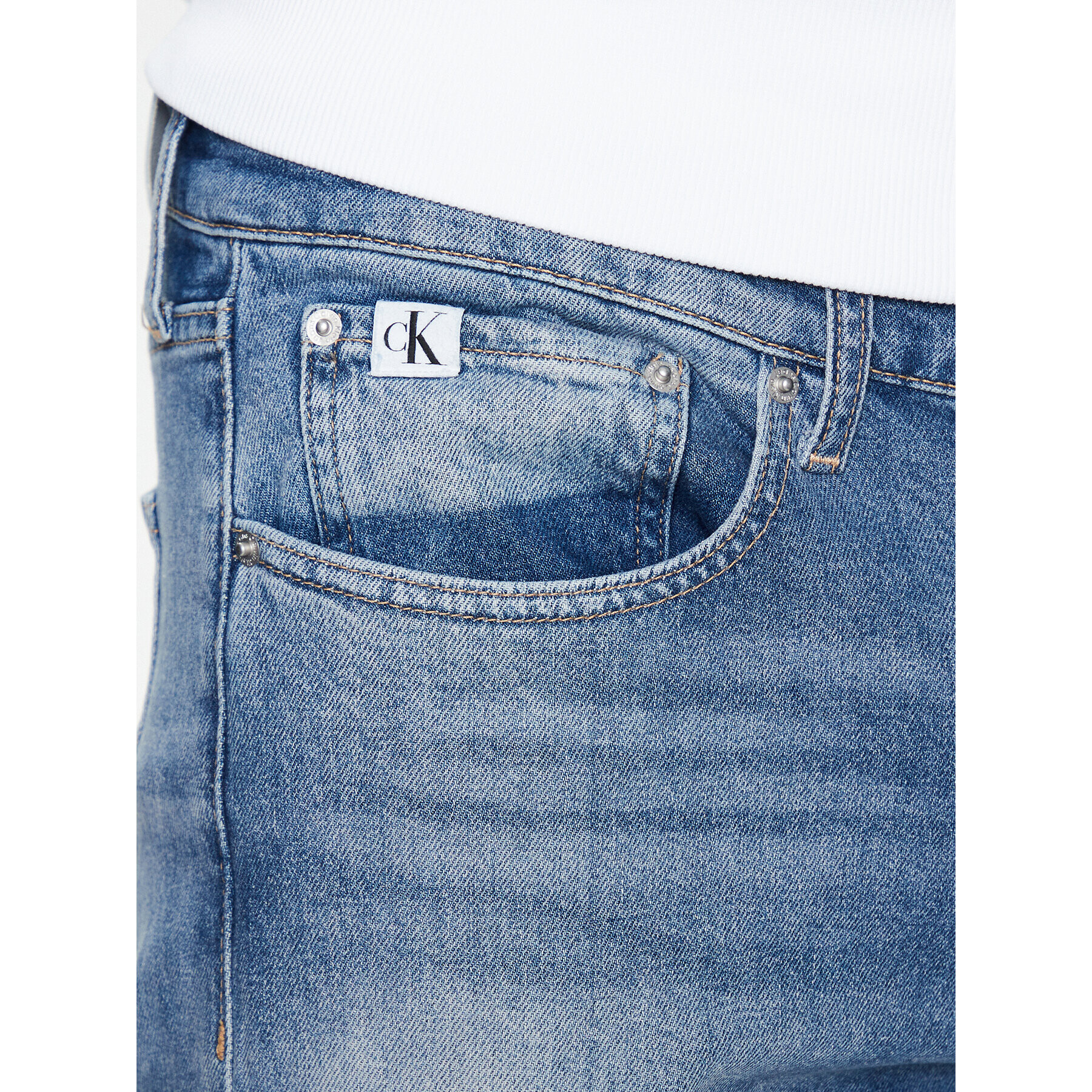 Calvin Klein Jeans Jeansy J30J322796 Modrá Slim Taper Fit - Pepit.cz