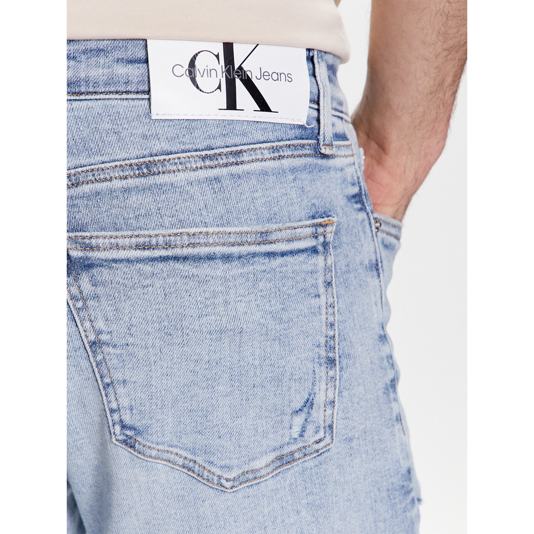 Calvin Klein Jeans Jeansy J30J322814 Modrá Super Skinny Fit - Pepit.cz