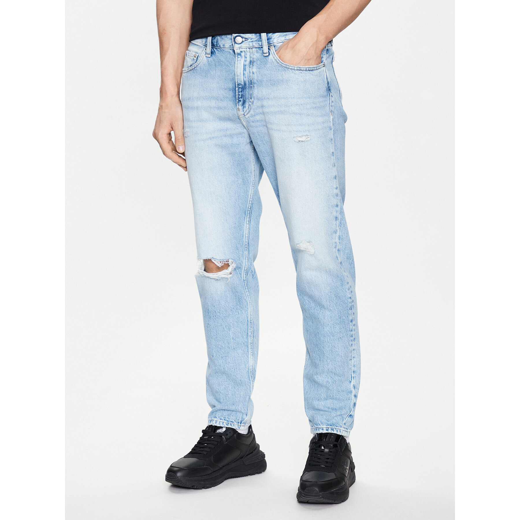 Calvin Klein Jeans Jeansy J30J322815 Modrá Taper Fit - Pepit.cz