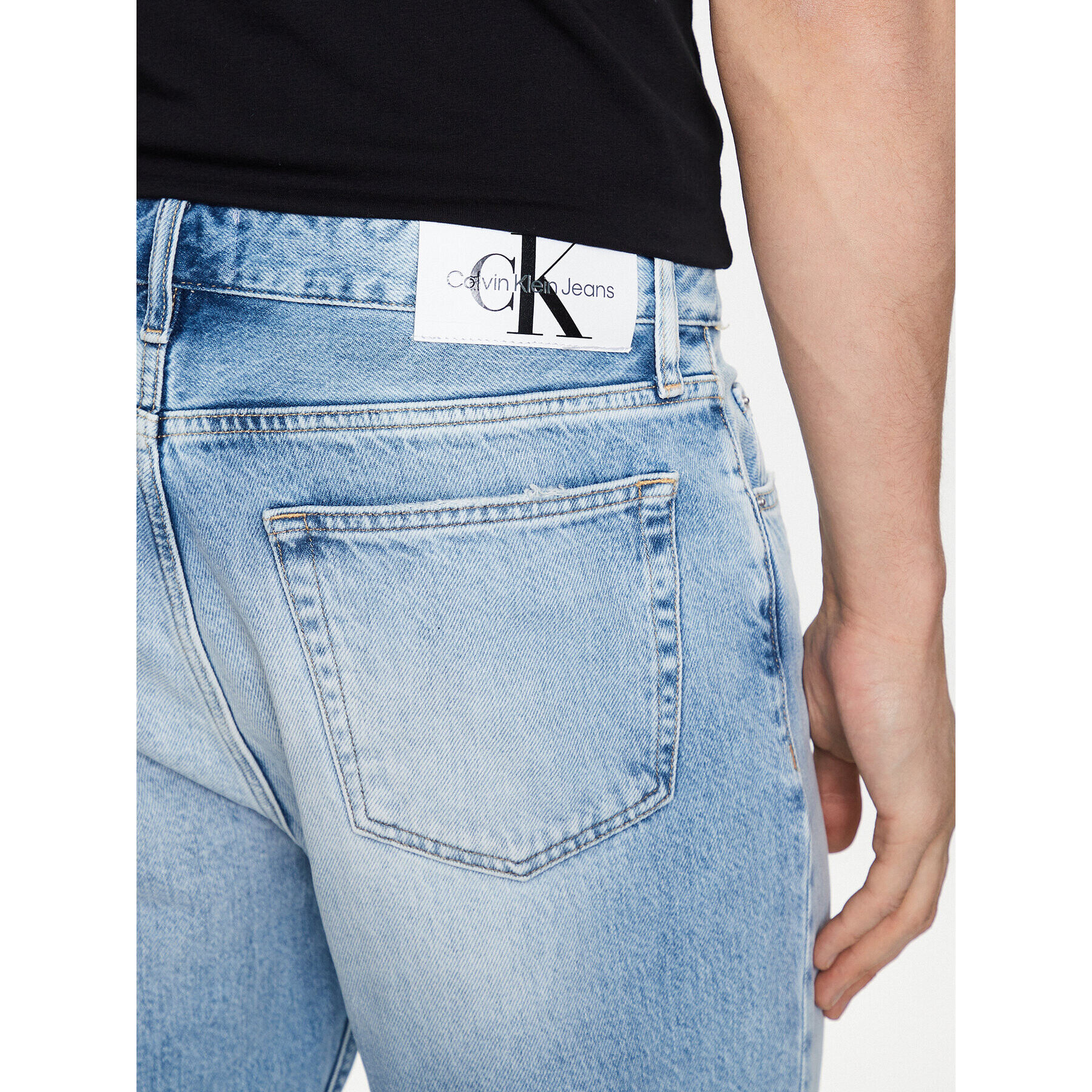 Calvin Klein Jeans Jeansy J30J322815 Modrá Taper Fit - Pepit.cz