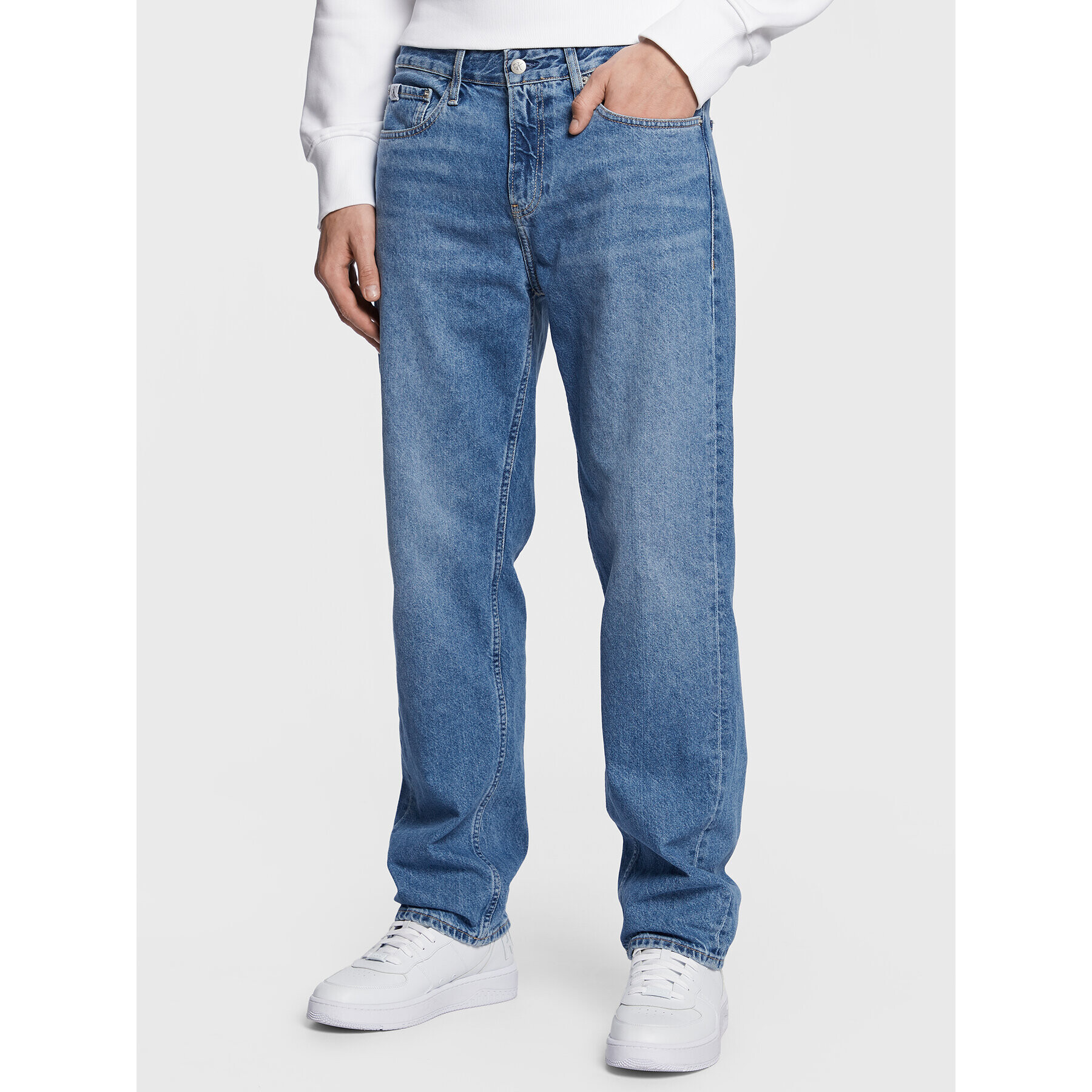 Calvin Klein Jeans Jeansy J30J323069 Modrá Straight Fit - Pepit.cz