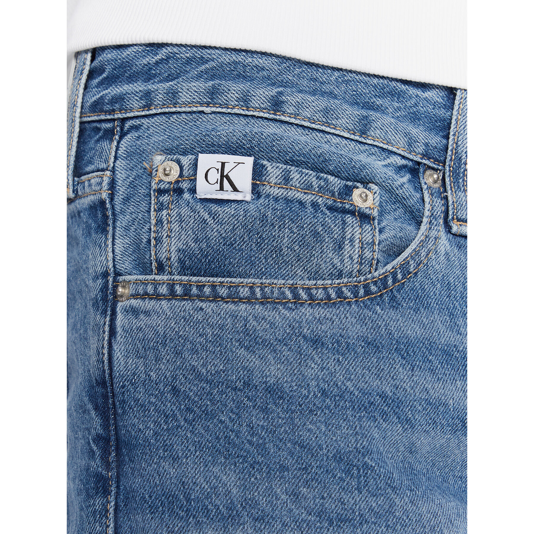 Calvin Klein Jeans Jeansy J30J323069 Modrá Straight Fit - Pepit.cz