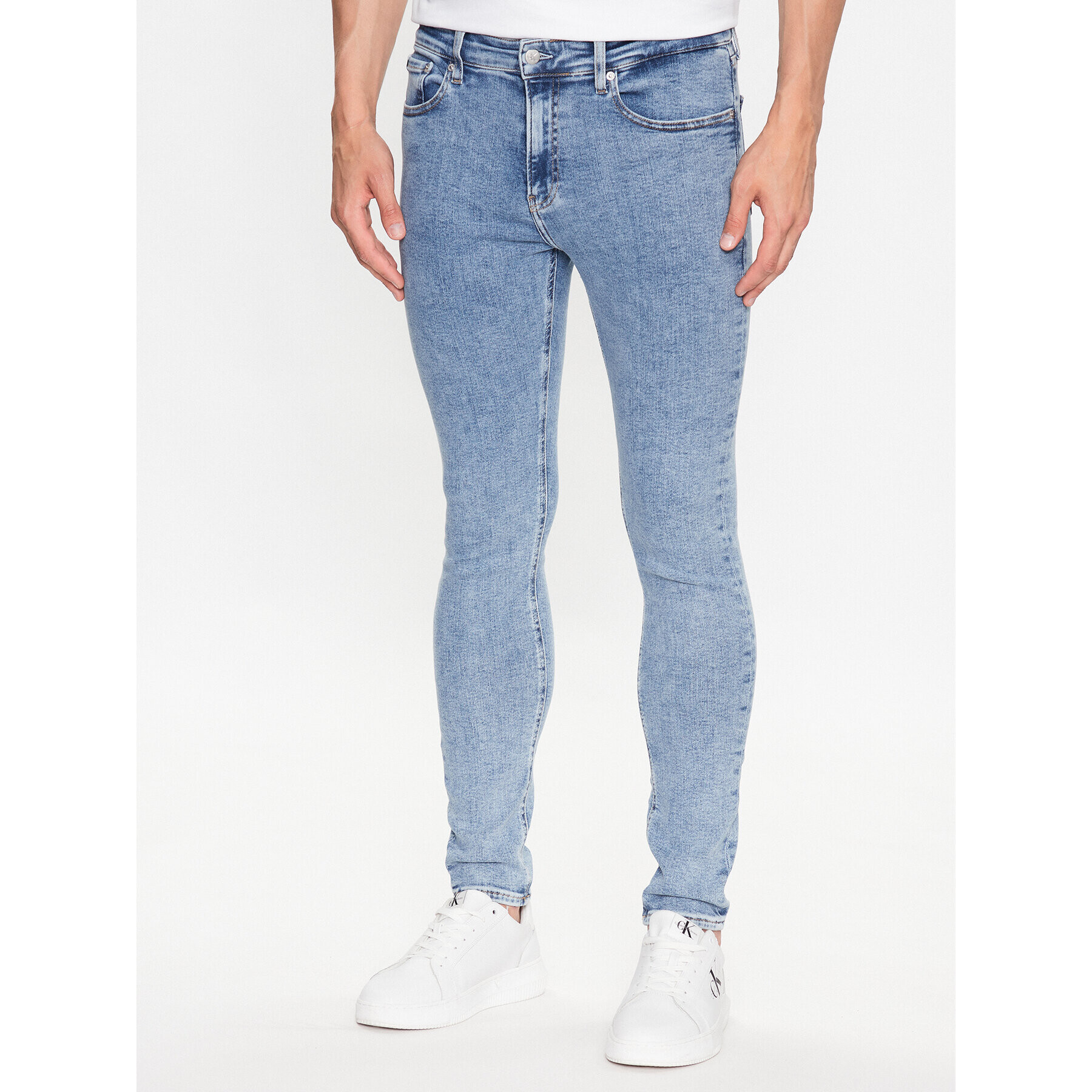 Calvin Klein Jeans Jeansy J30J323352 Modrá Super Skinny Fit - Pepit.cz