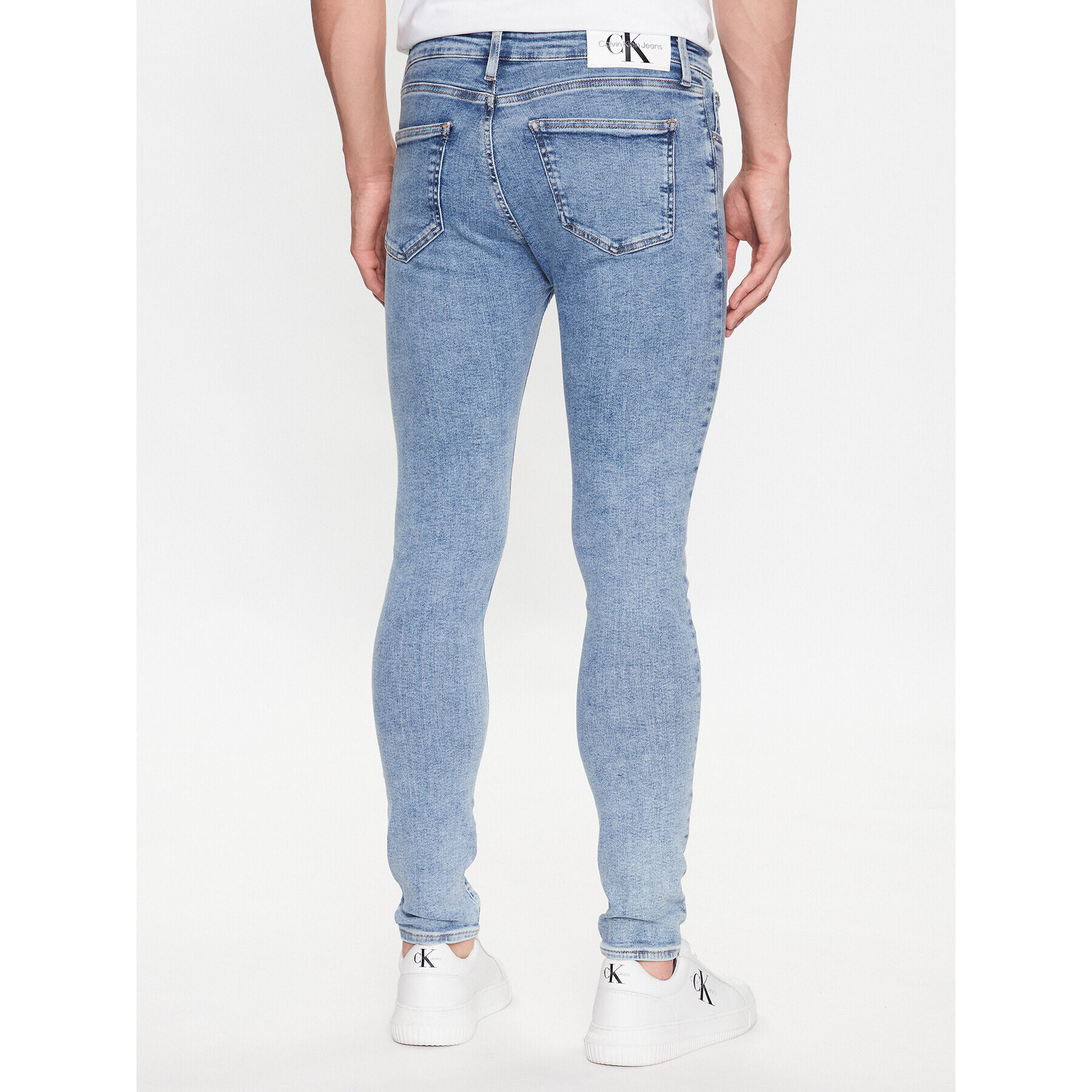 Calvin Klein Jeans Jeansy J30J323352 Modrá Super Skinny Fit - Pepit.cz