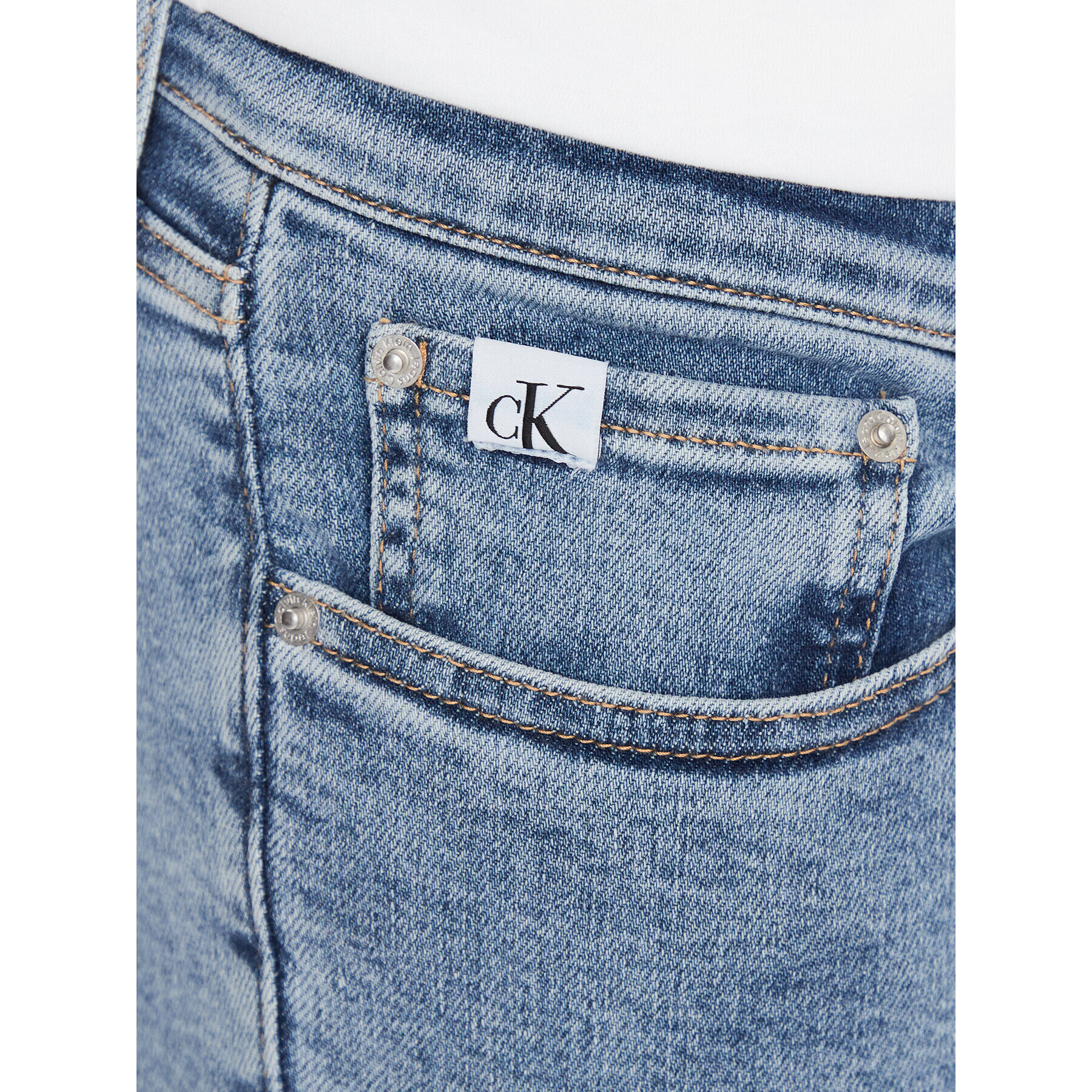 Calvin Klein Jeans Jeansy J30J323352 Modrá Super Skinny Fit - Pepit.cz