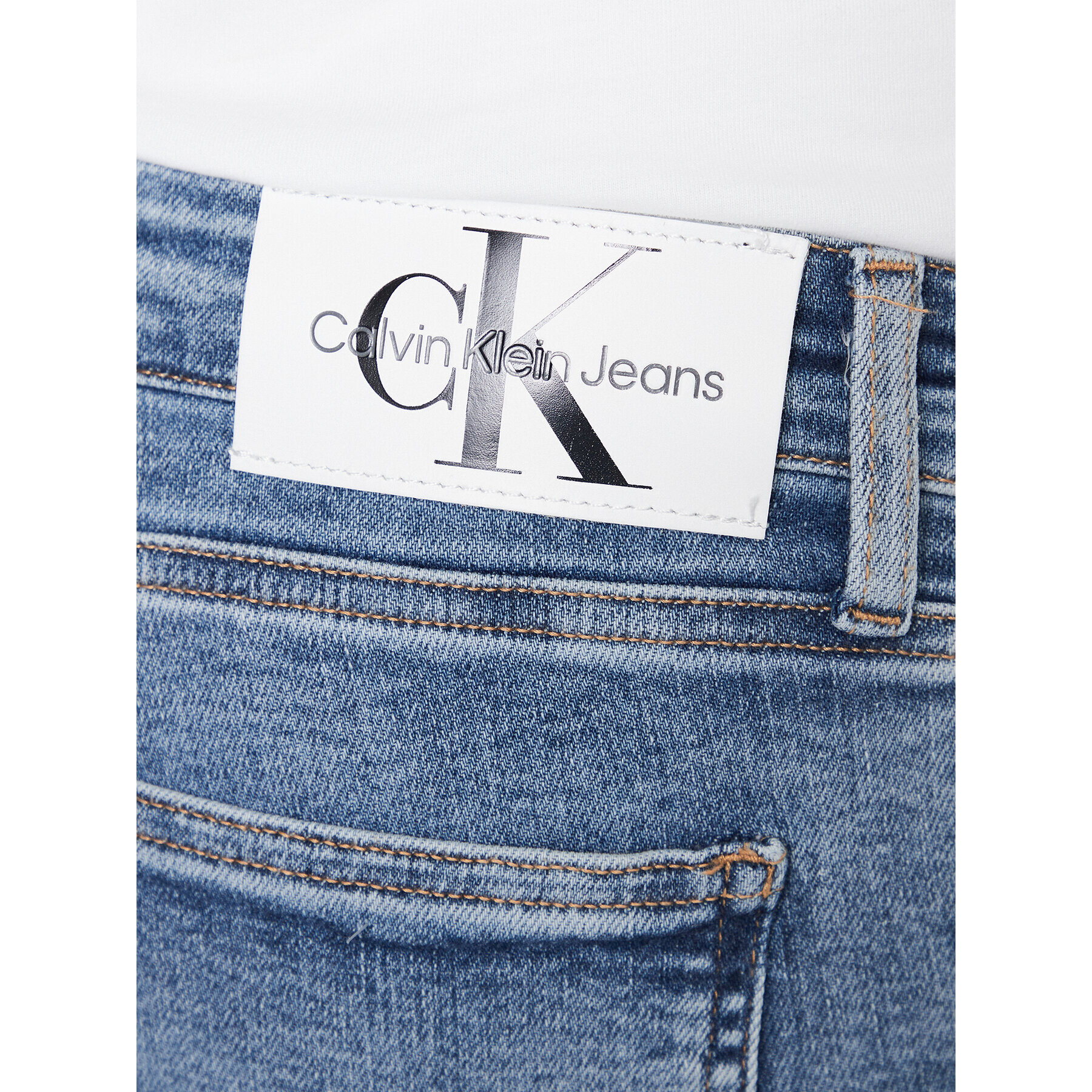 Calvin Klein Jeans Jeansy J30J323352 Modrá Super Skinny Fit - Pepit.cz