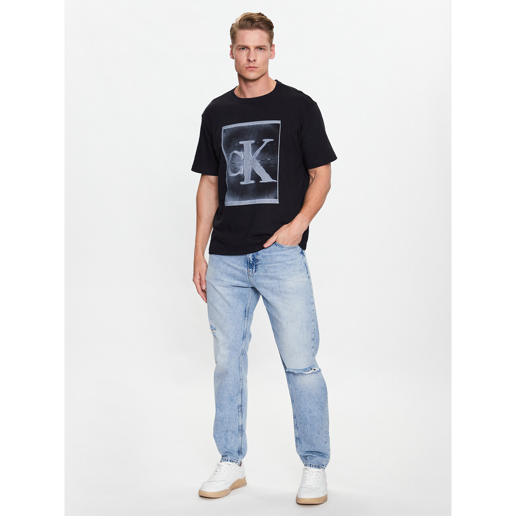 Calvin Klein Jeans Jeansy J30J323385 Modrá Regular Fit - Pepit.cz