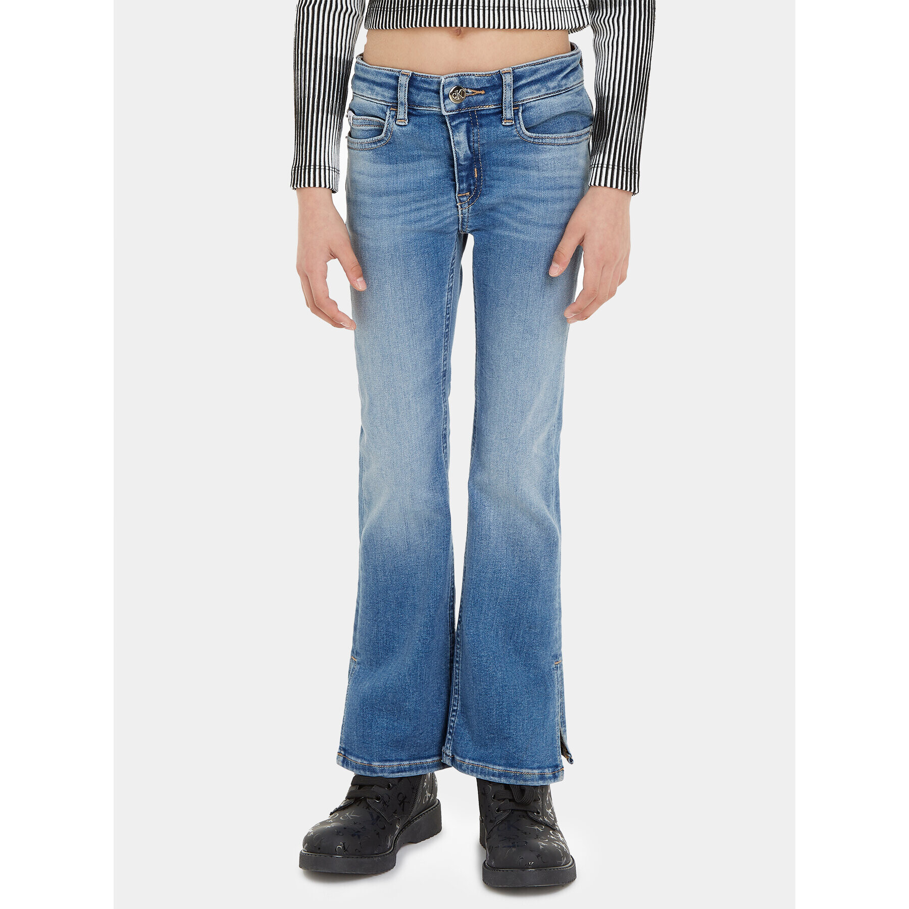 Calvin Klein Jeans Jeansy Split IG0IG02163 Modrá Flare Fit - Pepit.cz