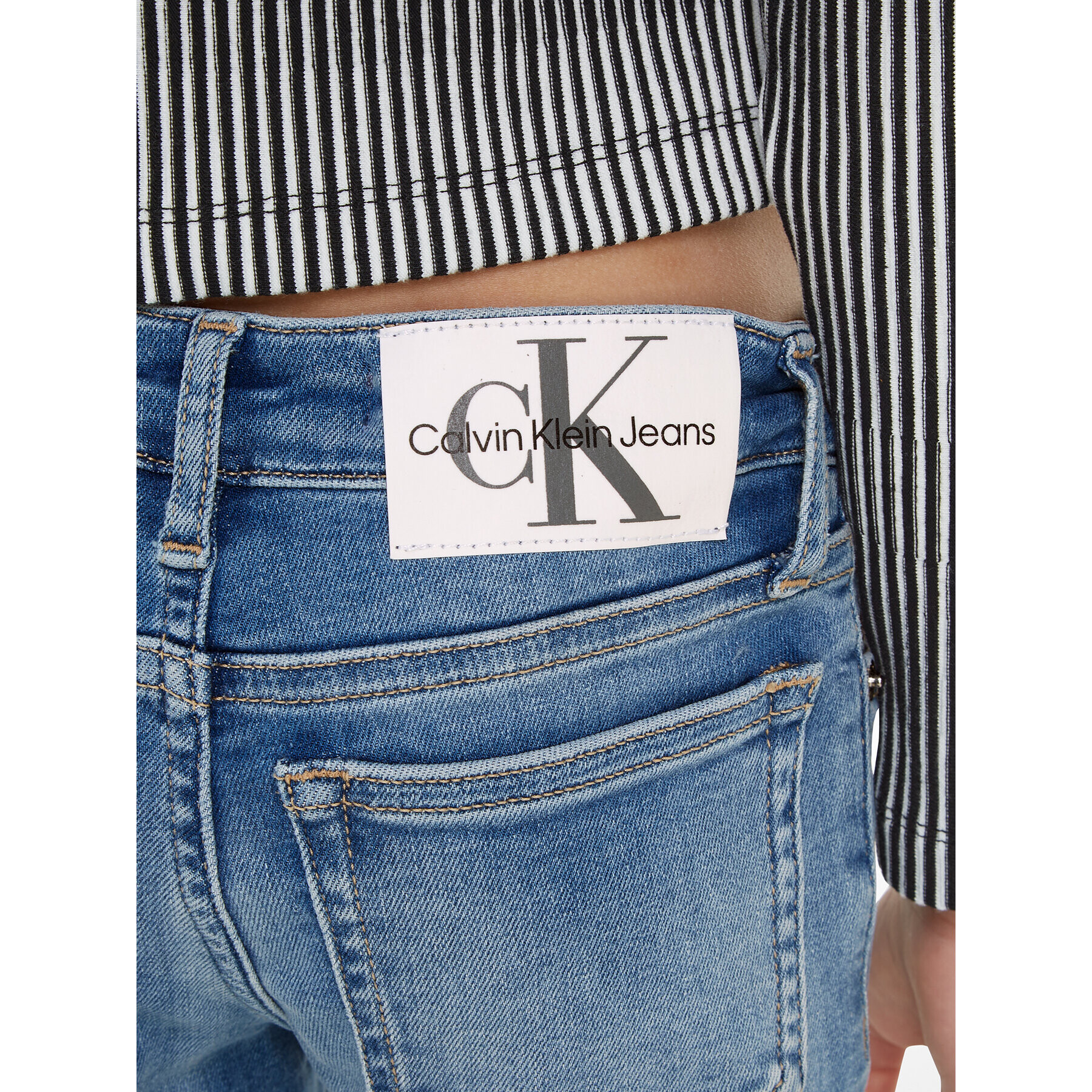 Calvin Klein Jeans Jeansy Split IG0IG02163 Modrá Flare Fit - Pepit.cz