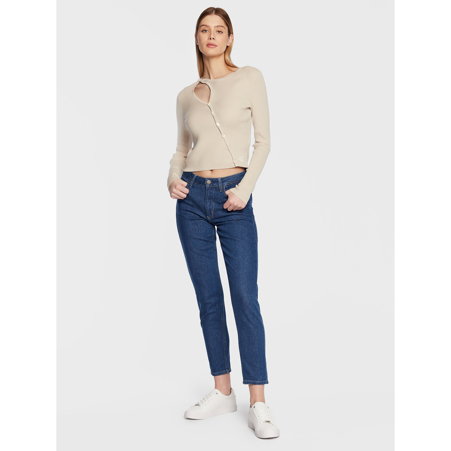 Calvin Klein Jeans Kardigan J20J220707 Béžová Regular Fit - Pepit.cz