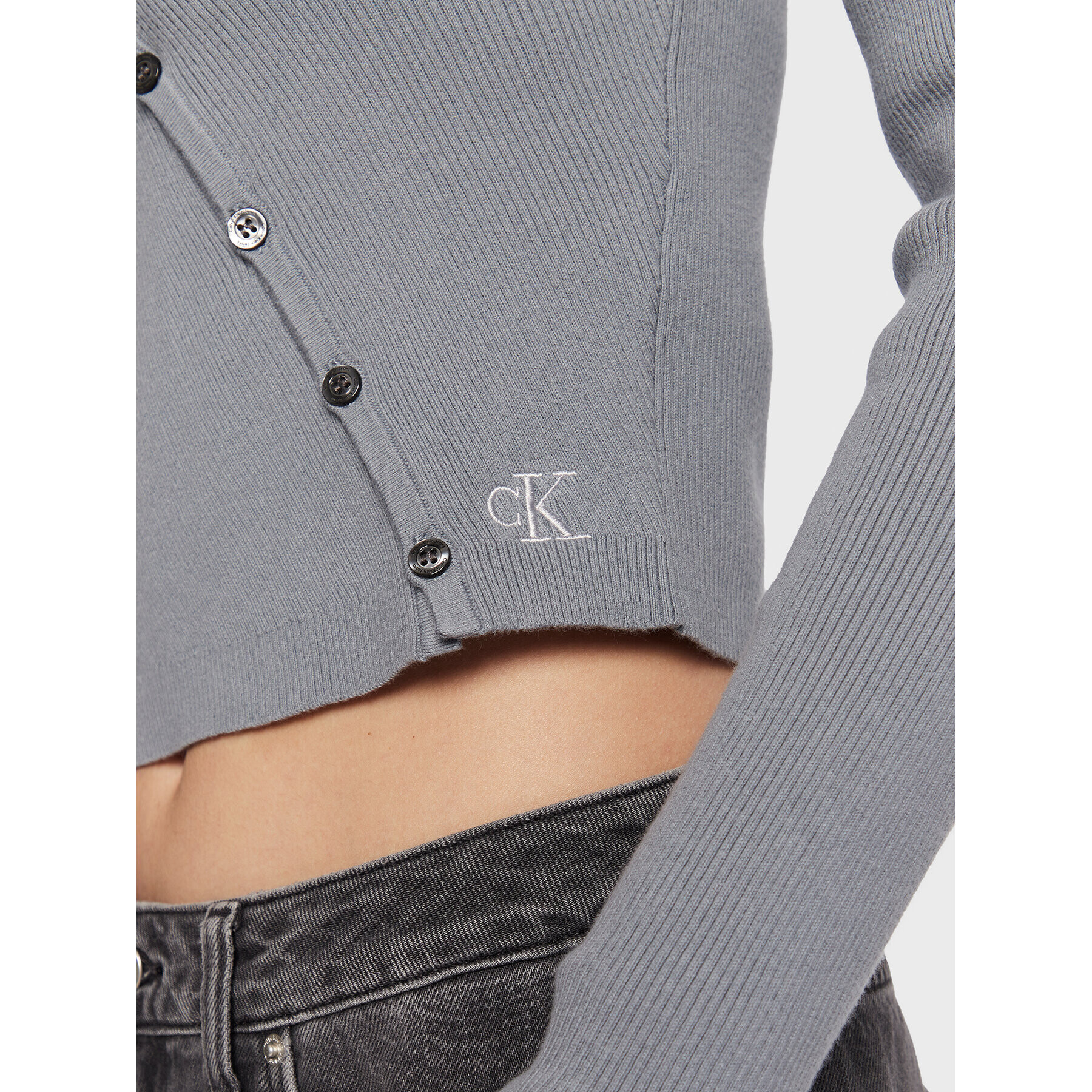 Calvin Klein Jeans Kardigan J20J220707 Šedá Regular Fit - Pepit.cz