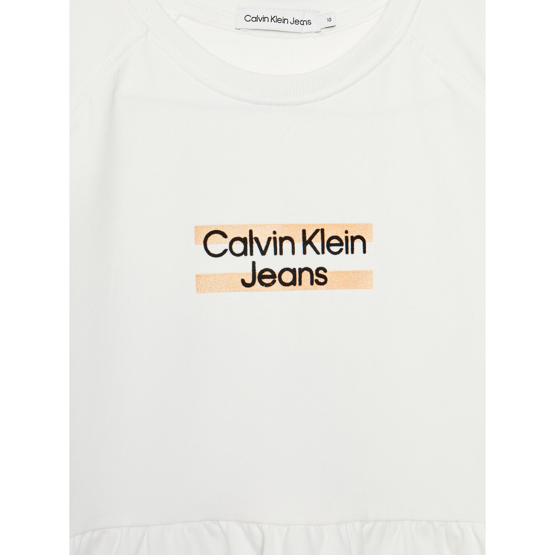 Calvin Klein Jeans Každodenní šaty Hero Logo IG0IG01973 Bílá Regular Fit - Pepit.cz