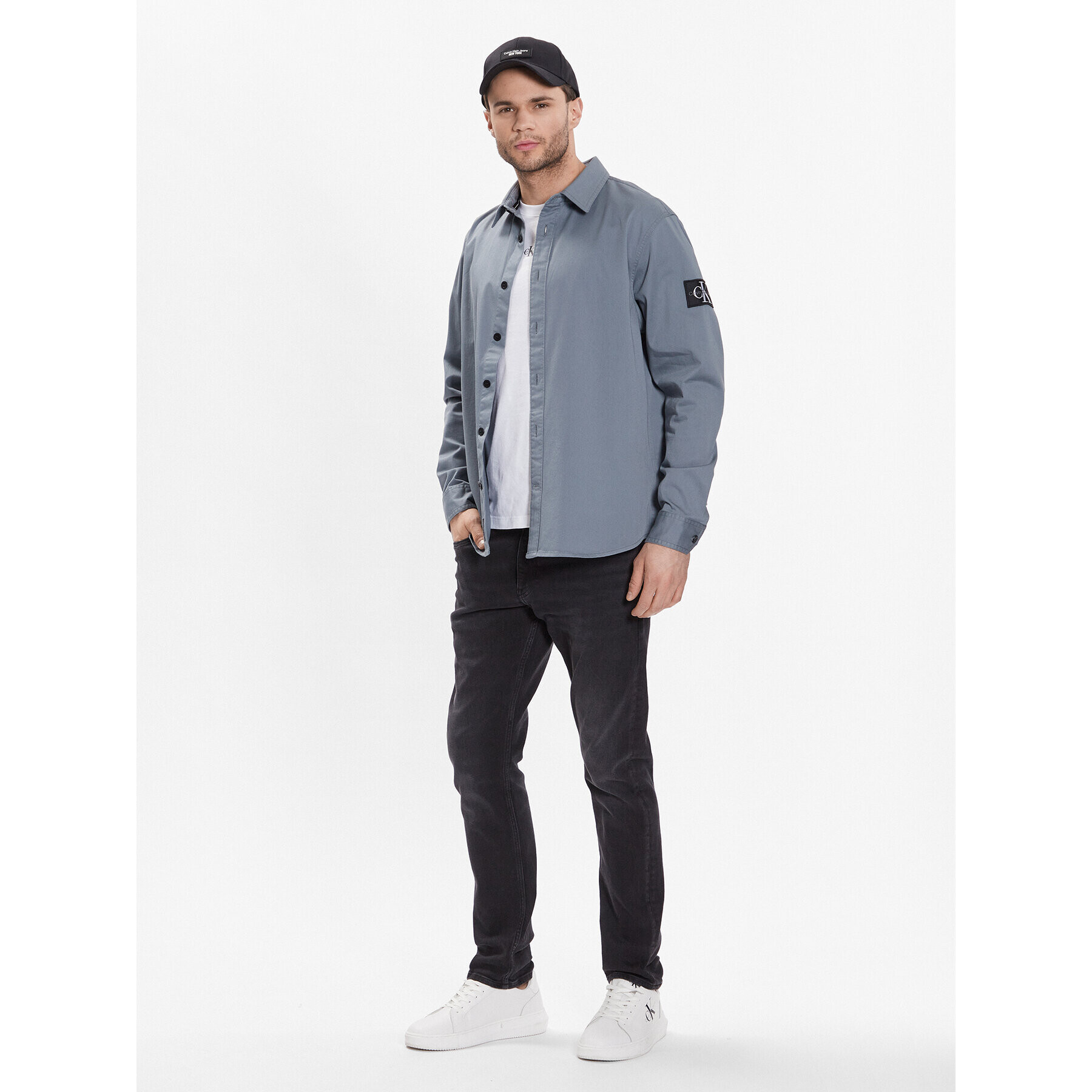 Calvin Klein Jeans Košile J30J323255 Šedá Relaxed Fit - Pepit.cz