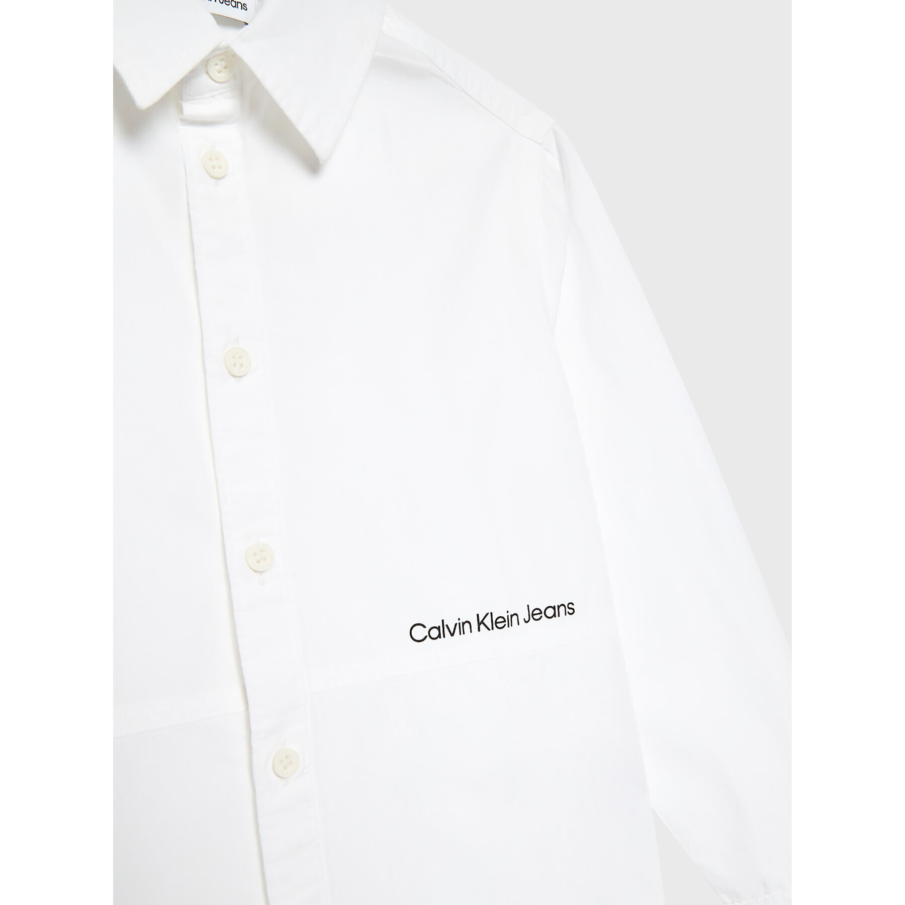 Calvin Klein Jeans Košile Mini Logo Tape IB0IB01497 Bílá Regular Fit - Pepit.cz