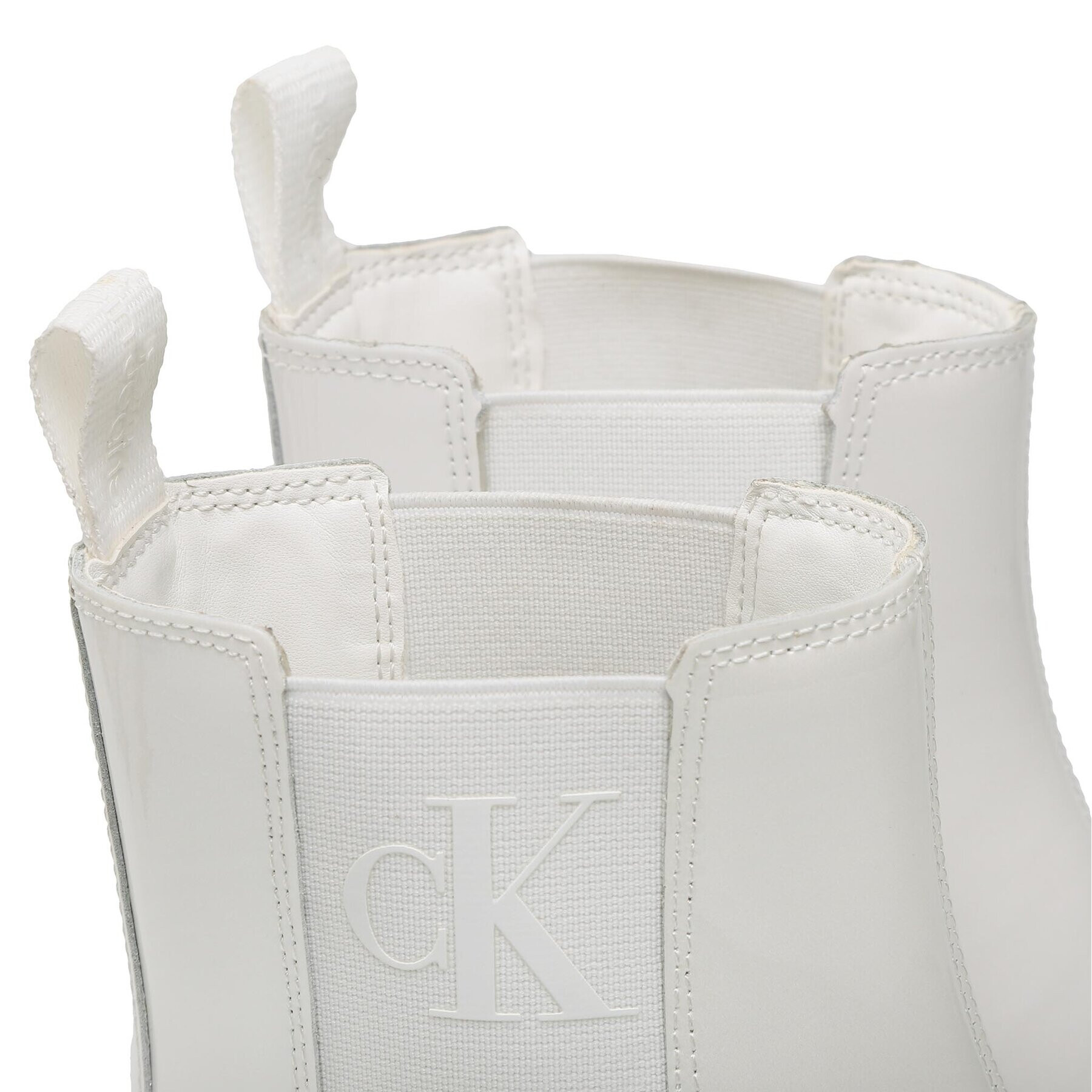 Calvin Klein Jeans Kotníková obuv s elastickým prvkem Chunky Comabt Chelsea Boot YW0YW00855 Bílá - Pepit.cz