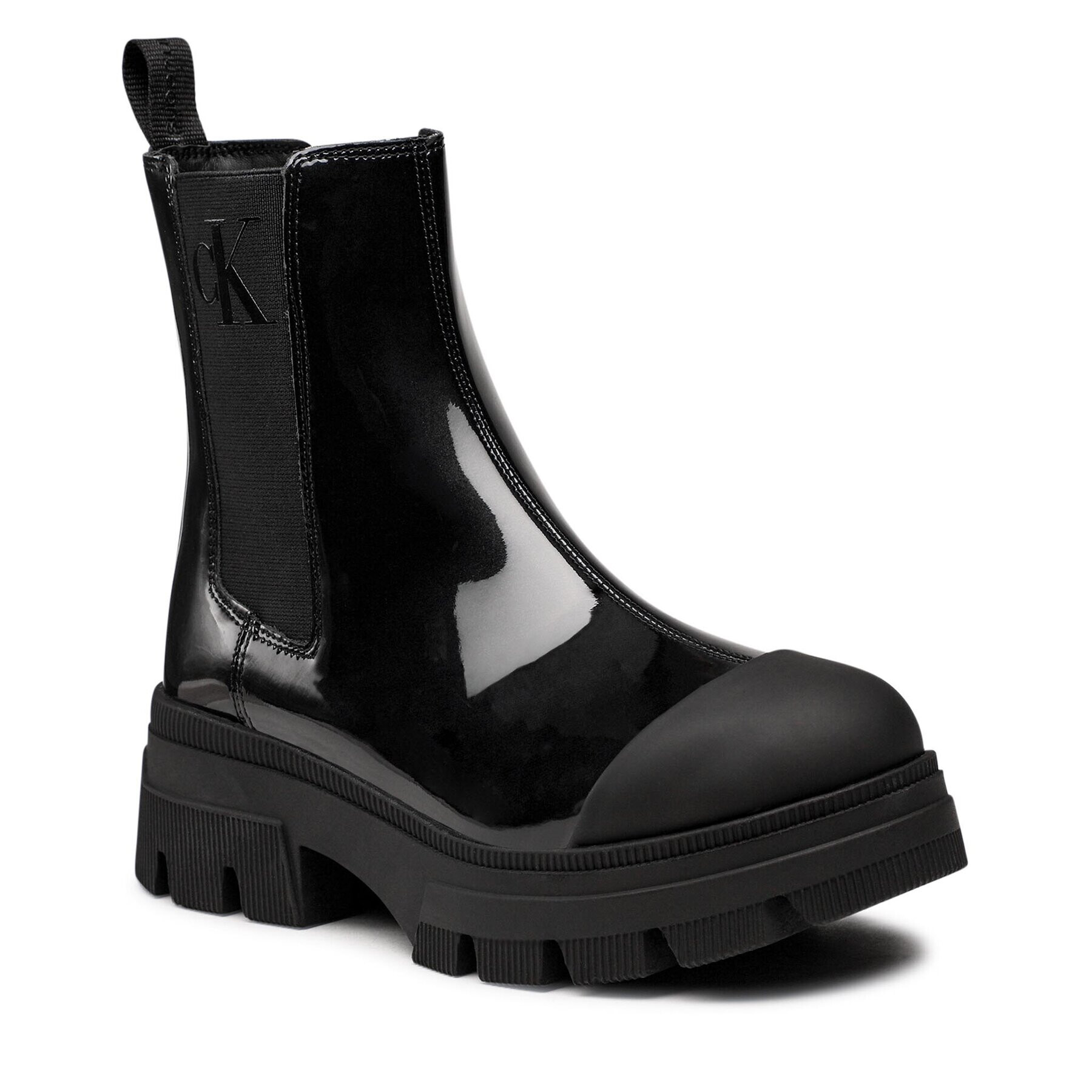 Calvin Klein Jeans Kotníková obuv s elastickým prvkem Chunky Combat Chelsea Boot YW0YW00855 Černá - Pepit.cz