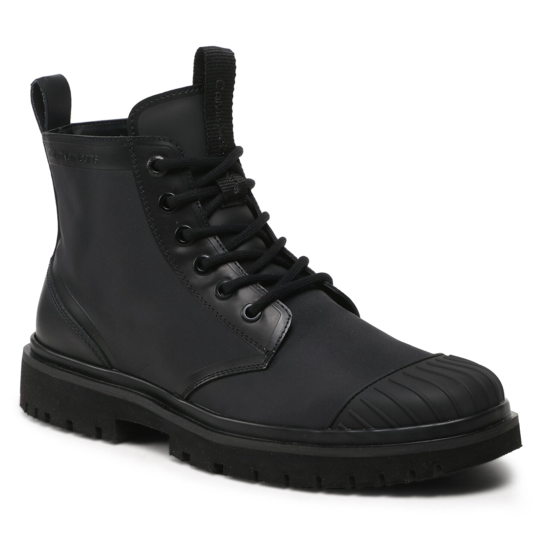 Calvin Klein Jeans Kozačky Eva Laceup Boot Mid Ny YM0YM00833 Černá - Pepit.cz