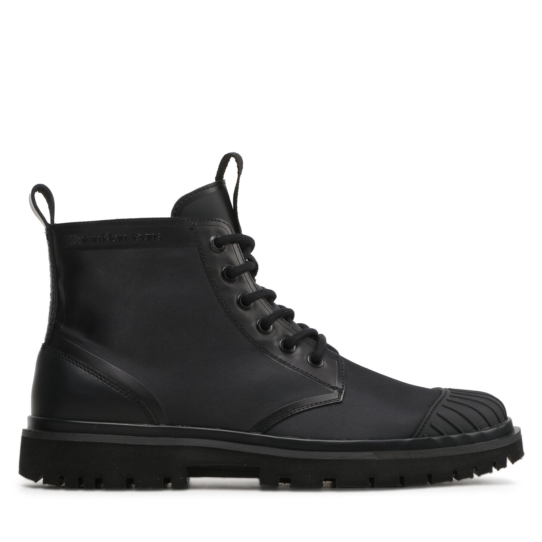 Calvin Klein Jeans Kozačky Eva Laceup Boot Mid Ny YM0YM00833 Černá - Pepit.cz