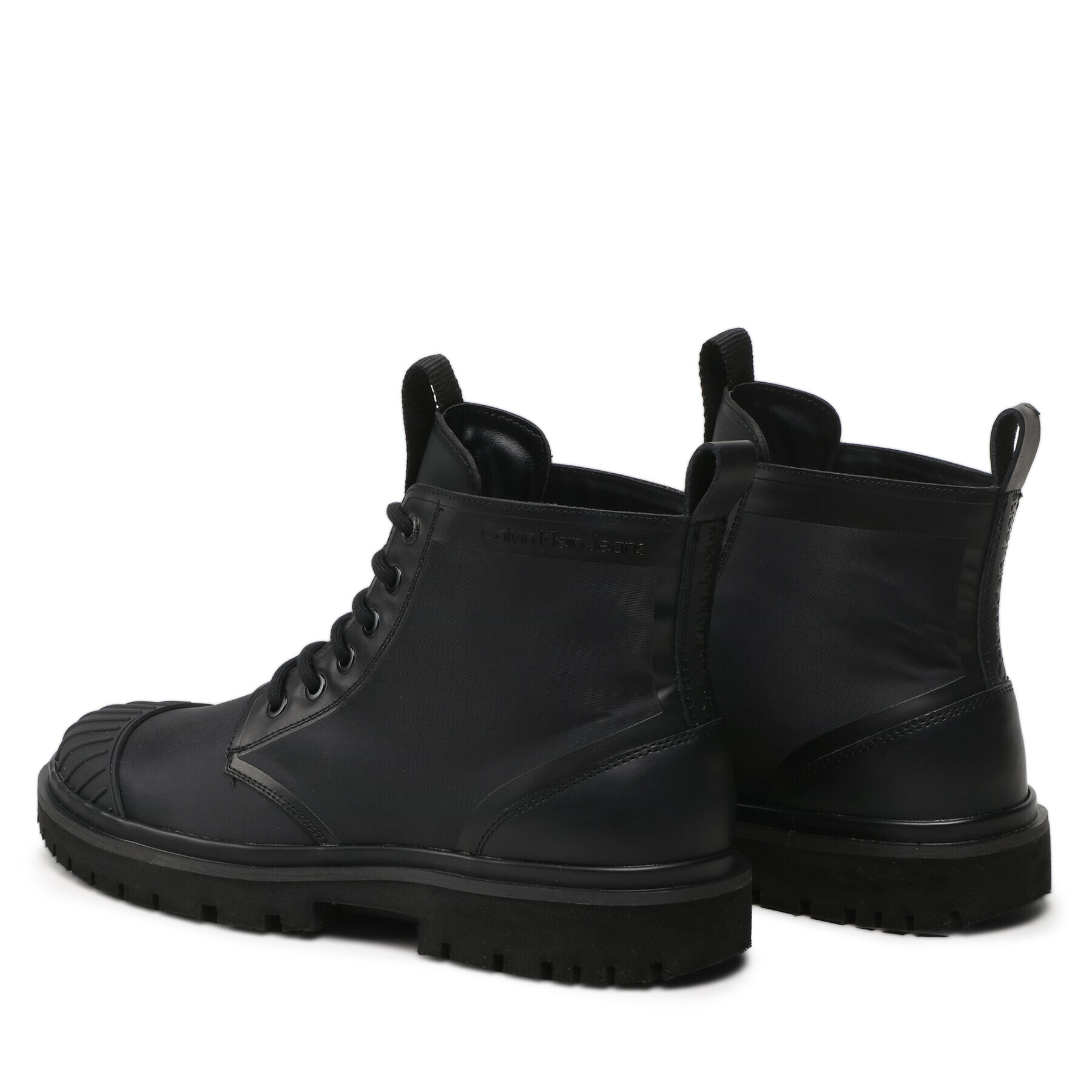 Calvin Klein Jeans Kozačky Eva Laceup Boot Mid Ny YM0YM00833 Černá - Pepit.cz