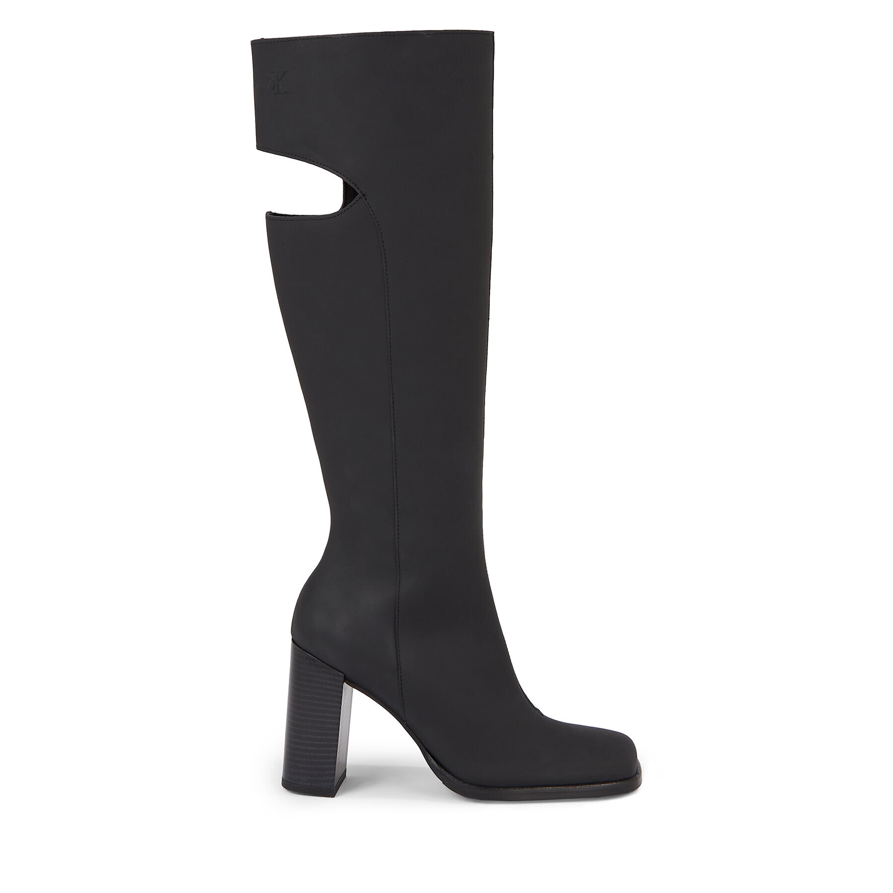 Calvin Klein Jeans Kozačky Long Heel Zip Boot Cut Out Edgy YW0YW01253 Černá - Pepit.cz