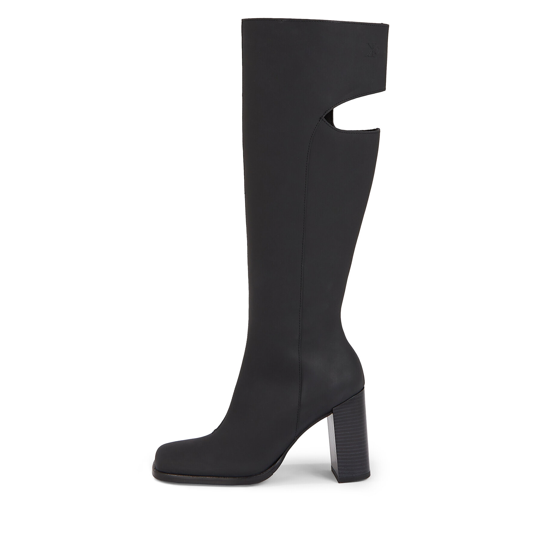 Calvin Klein Jeans Kozačky Long Heel Zip Boot Cut Out Edgy YW0YW01253 Černá - Pepit.cz