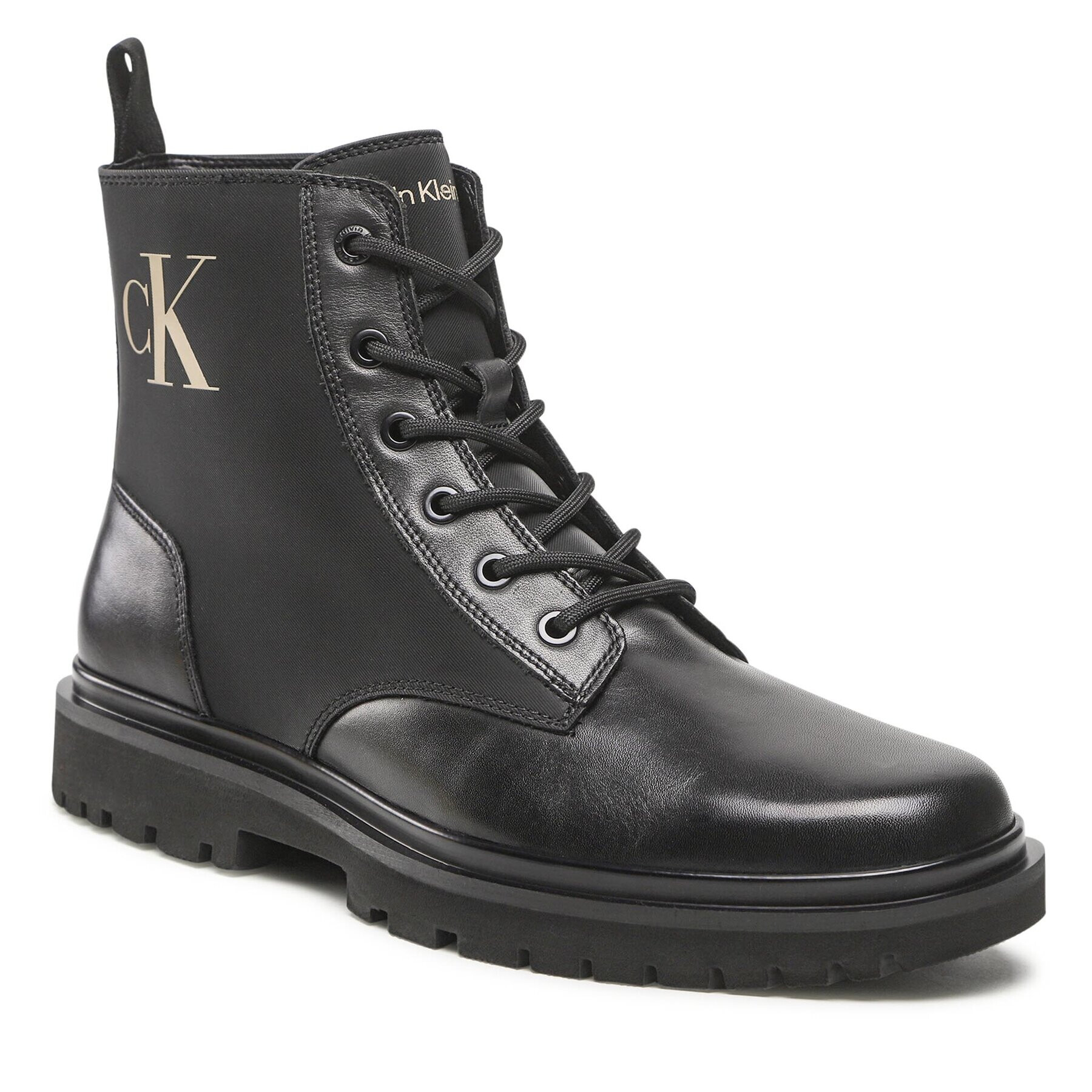 Calvin Klein Jeans Kozačky Lug Laceup Boot YM0YM00562 Černá - Pepit.cz