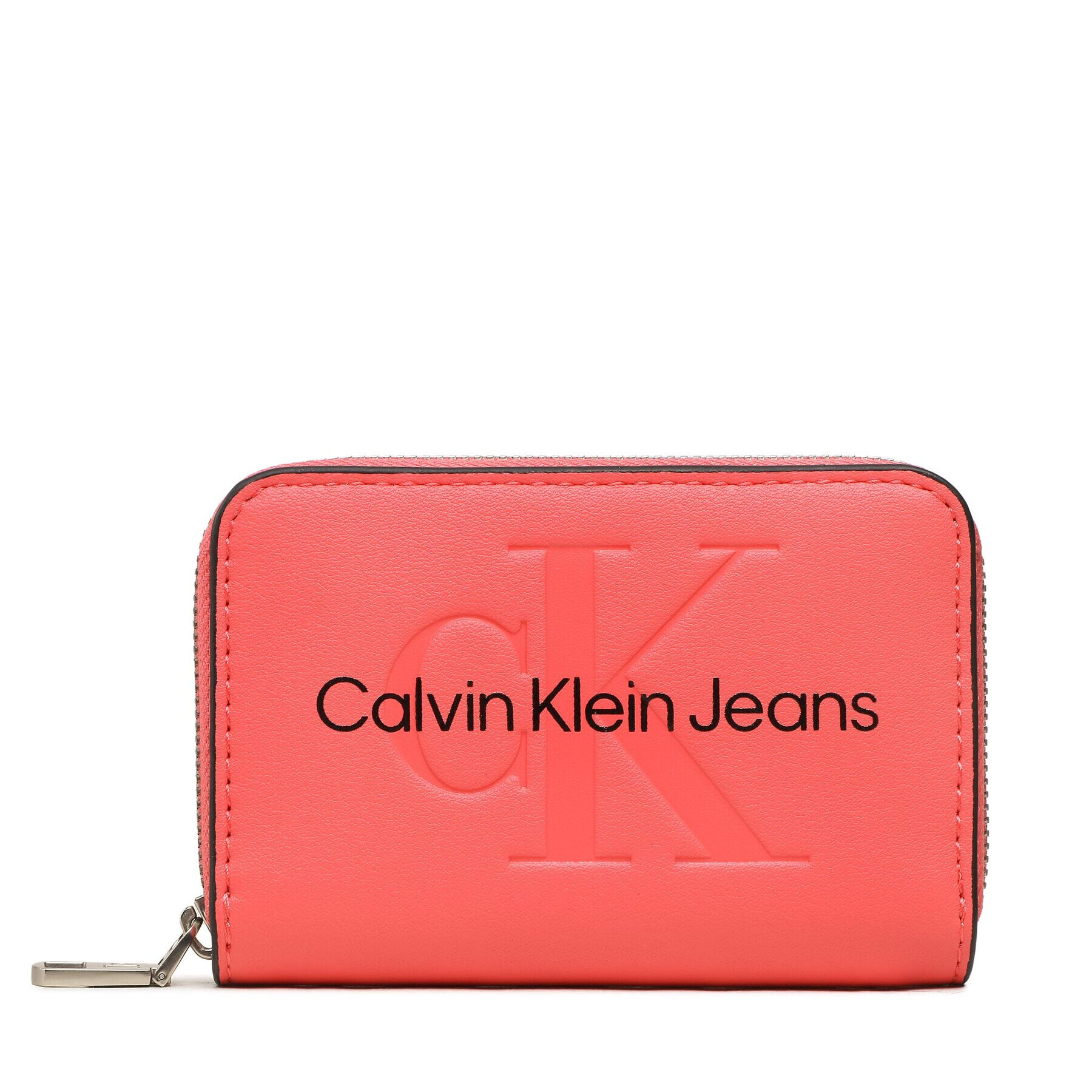 Calvin Klein Jeans Malá dámská peněženka Sculpted Med Zip Around Mono K60K607229 Korálová - Pepit.cz