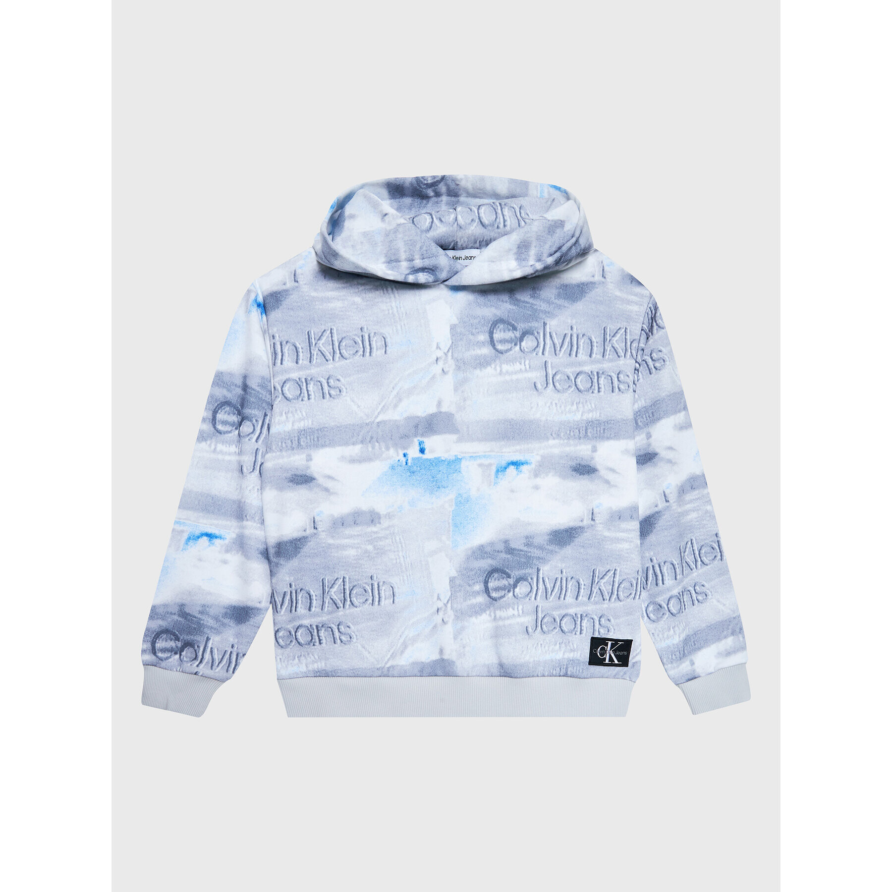 Calvin Klein Jeans Mikina Aop Tv Print IB0IB01623 Šedá Regular Fit - Pepit.cz