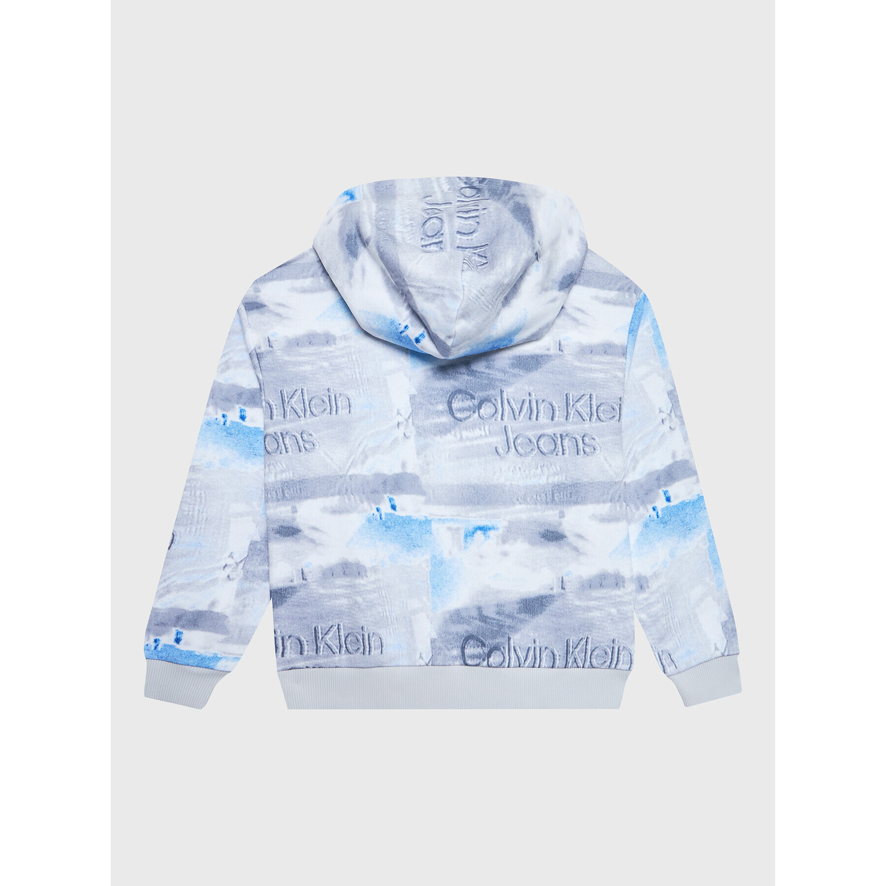 Calvin Klein Jeans Mikina Aop Tv Print IB0IB01623 Šedá Regular Fit - Pepit.cz