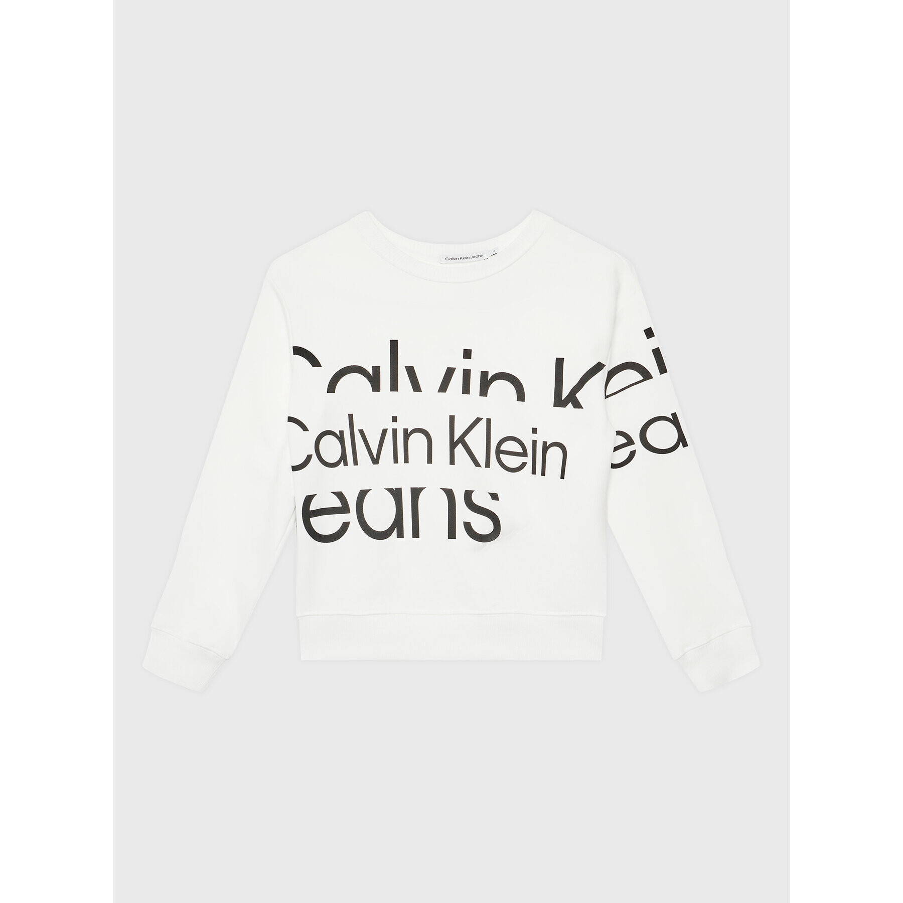 Calvin Klein Jeans Mikina Blown Up Logo IB0IB01629 Bílá Regular Fit - Pepit.cz