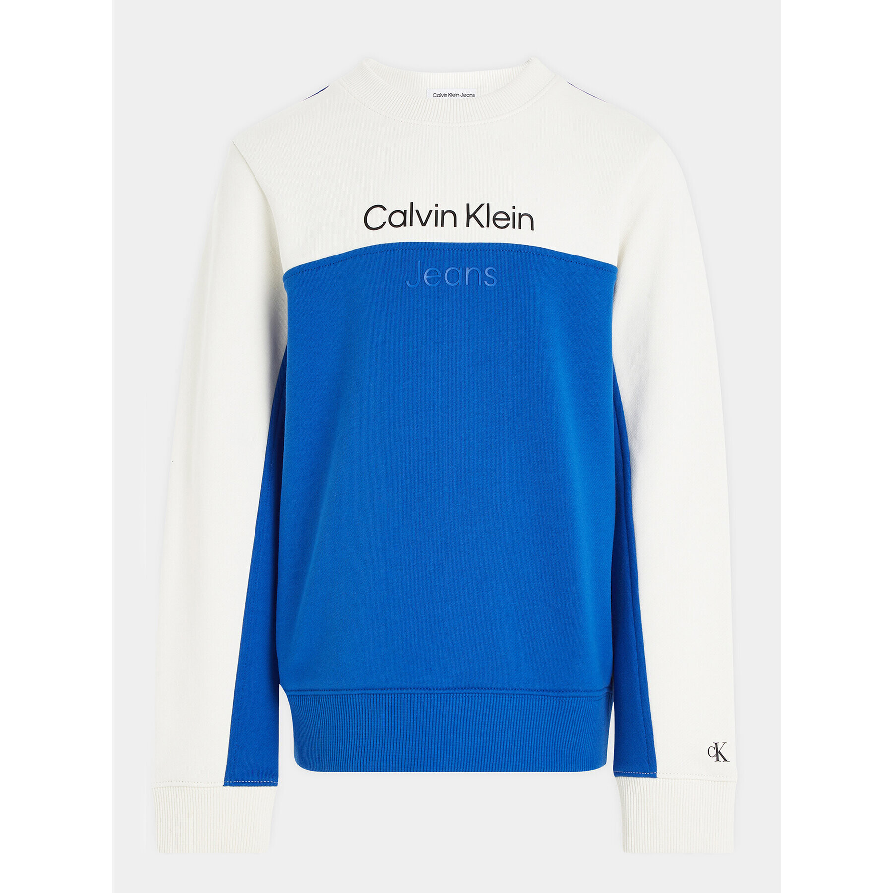 Calvin Klein Jeans Mikina Color Block IB0IB01866 Modrá Regular Fit - Pepit.cz