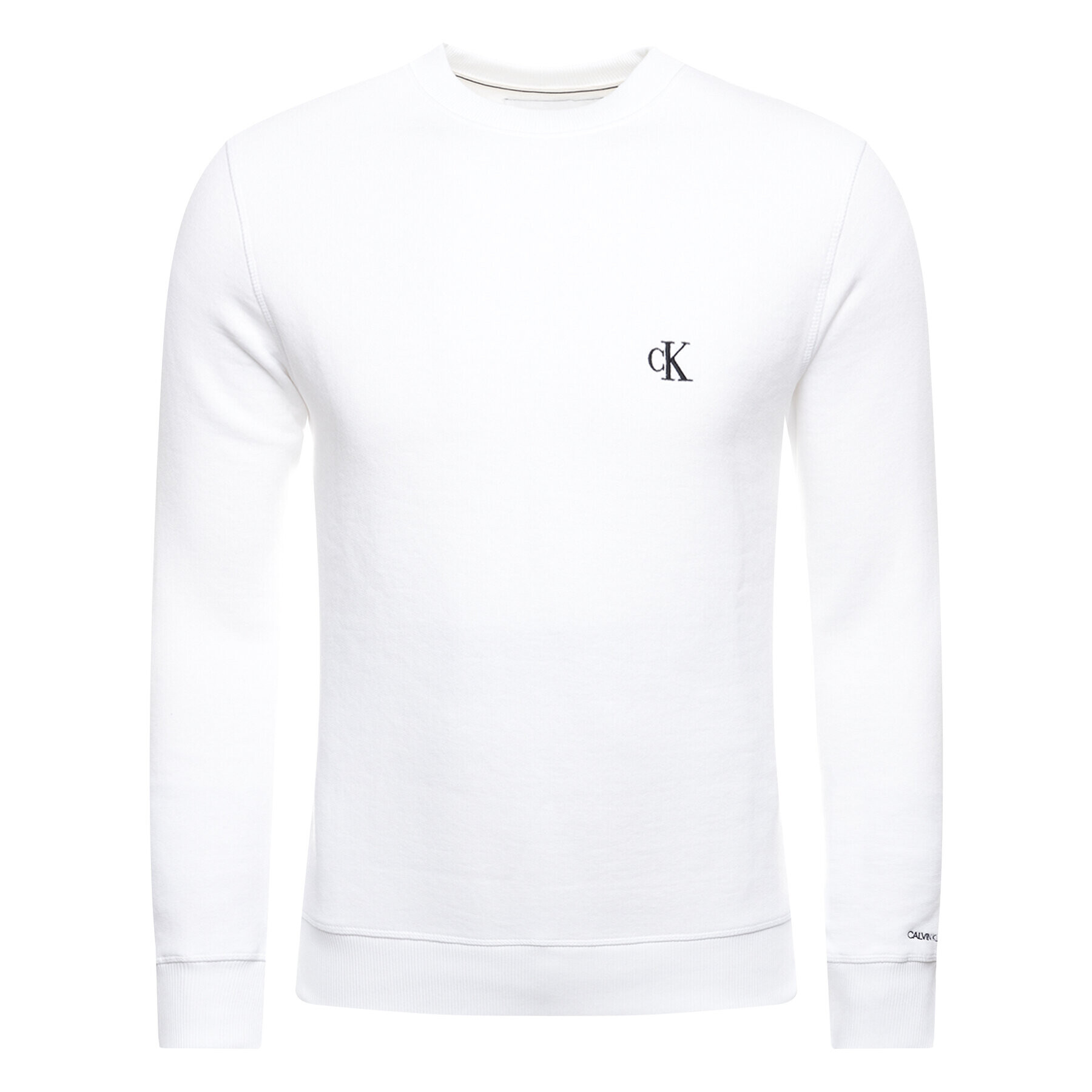 Calvin Klein Jeans Mikina Embroidered Logo J30J314536 Bílá Regular Fit - Pepit.cz