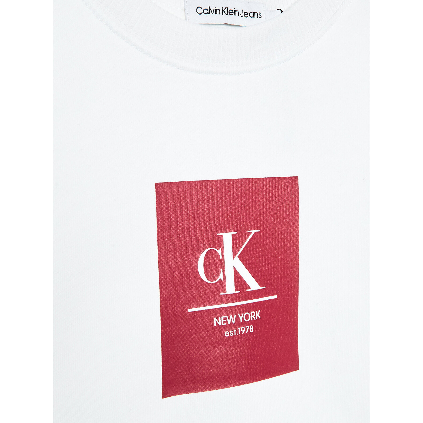 Calvin Klein Jeans Mikina Foil Logo Future IG0IG01770 Bílá Relaxed Fit - Pepit.cz