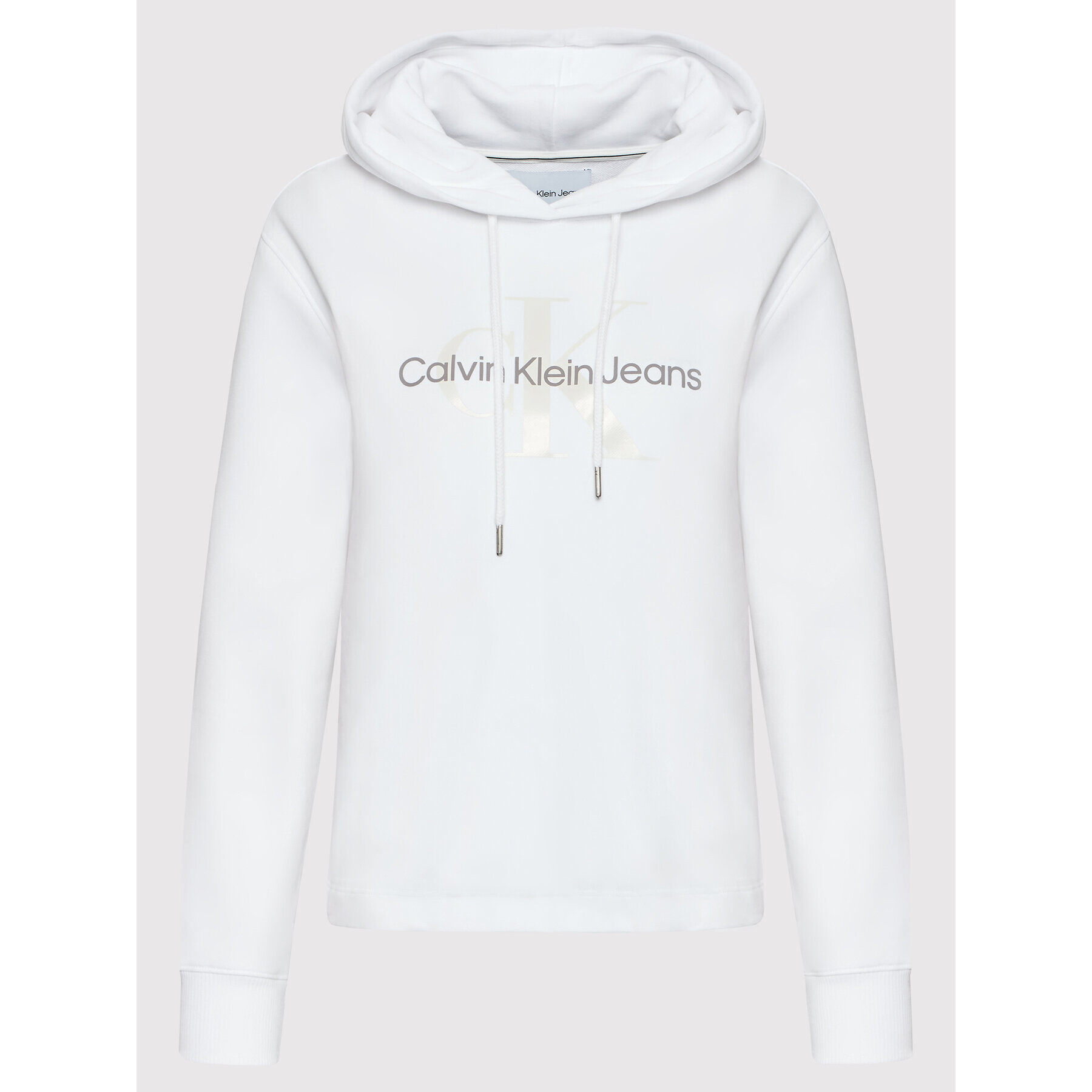 Calvin Klein Jeans Mikina J20J218103 Bílá Regular Fit - Pepit.cz