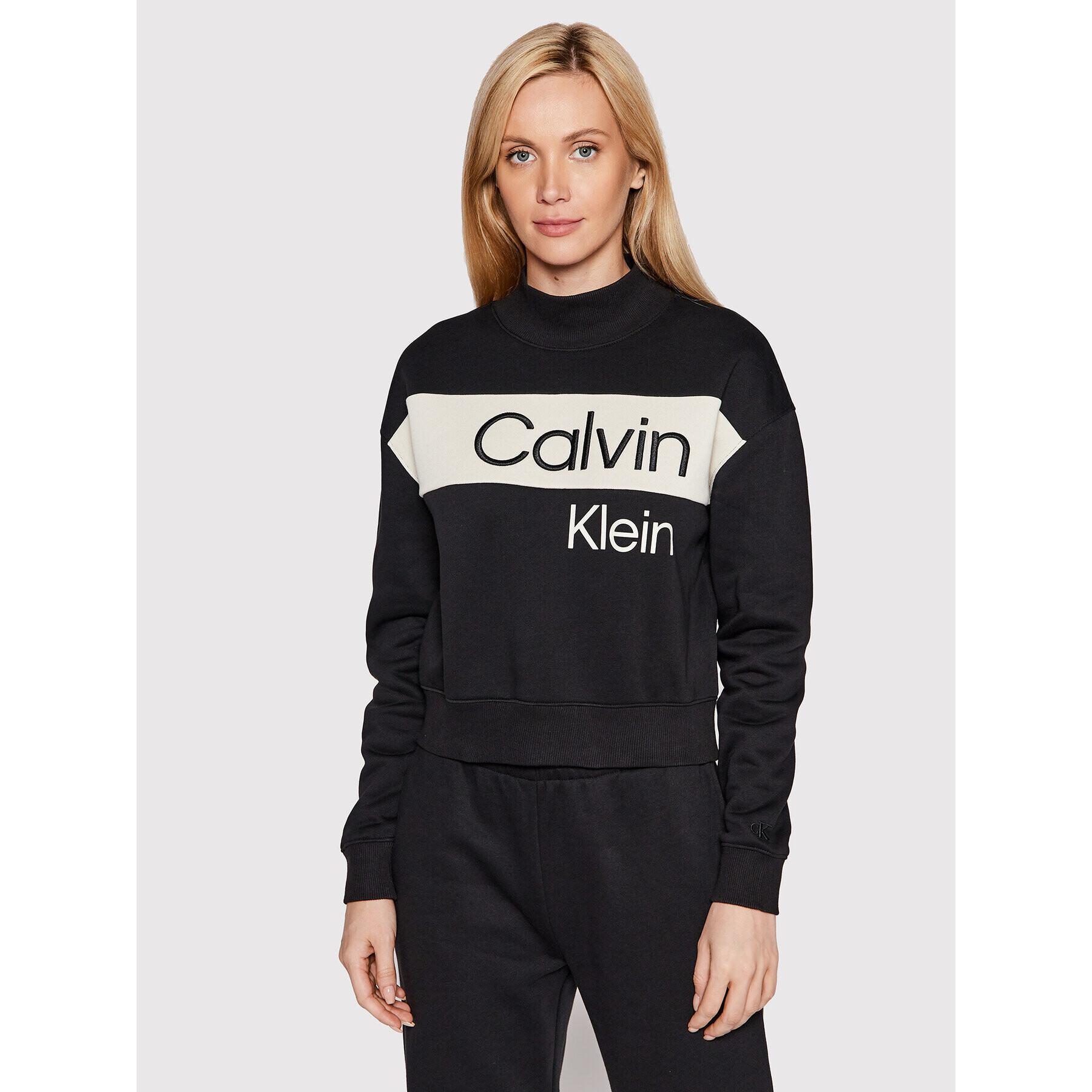 Calvin Klein Jeans Mikina J20J218992 Černá Relaxed Fit - Pepit.cz