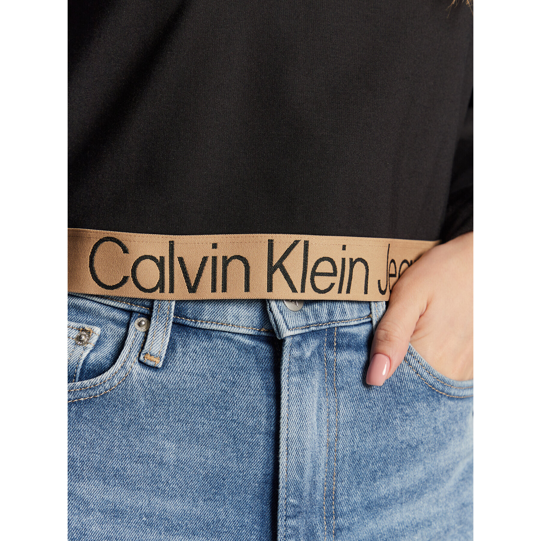 Calvin Klein Jeans Mikina J20J219904 Černá Regular Fit - Pepit.cz