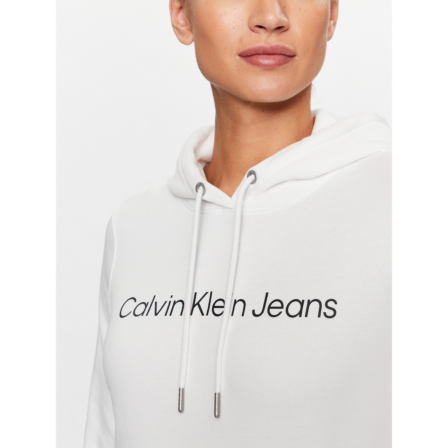 Calvin Klein Jeans Mikina J20J220254 Bílá Regular Fit - Pepit.cz