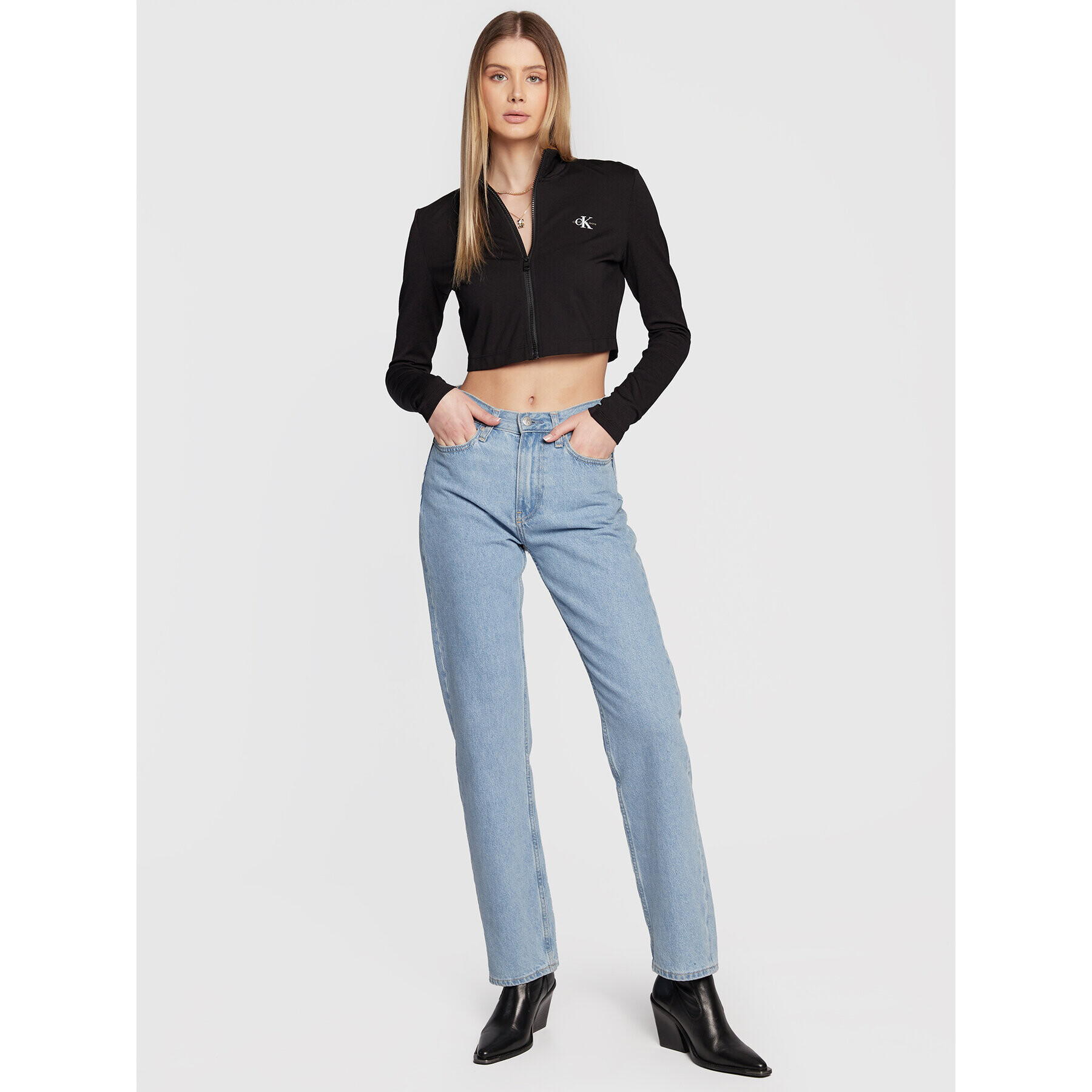 Calvin Klein Jeans Mikina J20J220285 Černá Regular Fit - Pepit.cz