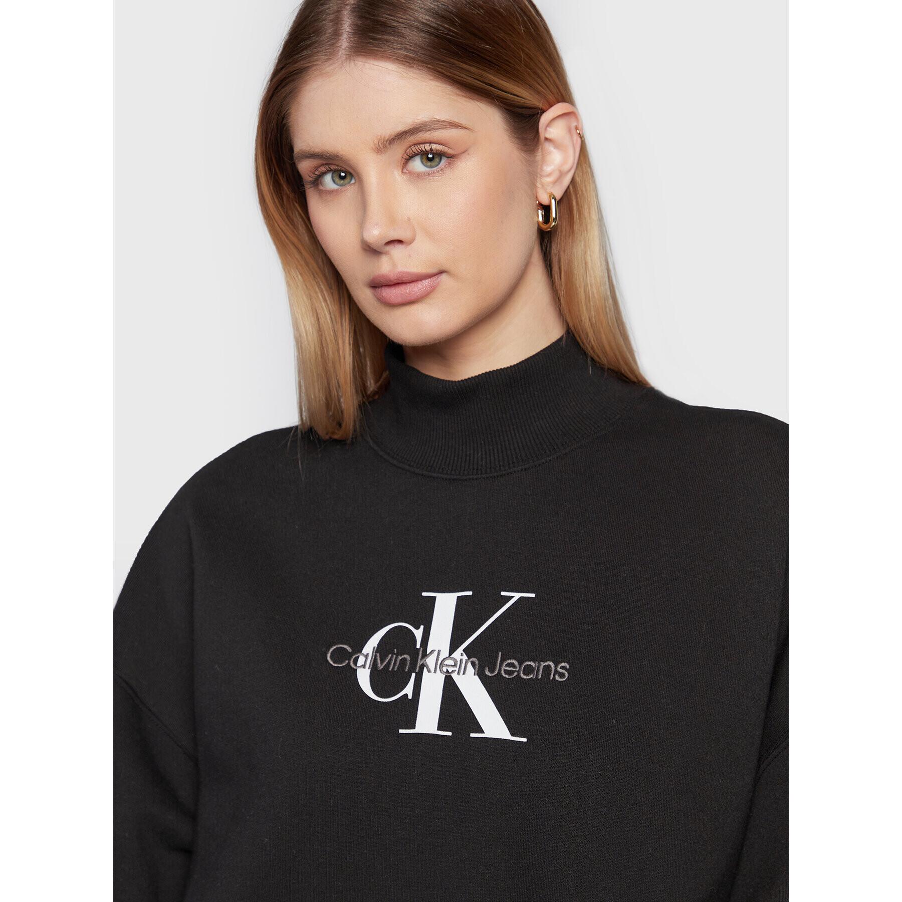 Calvin Klein Jeans Mikina J20J220431 Černá Oversize - Pepit.cz