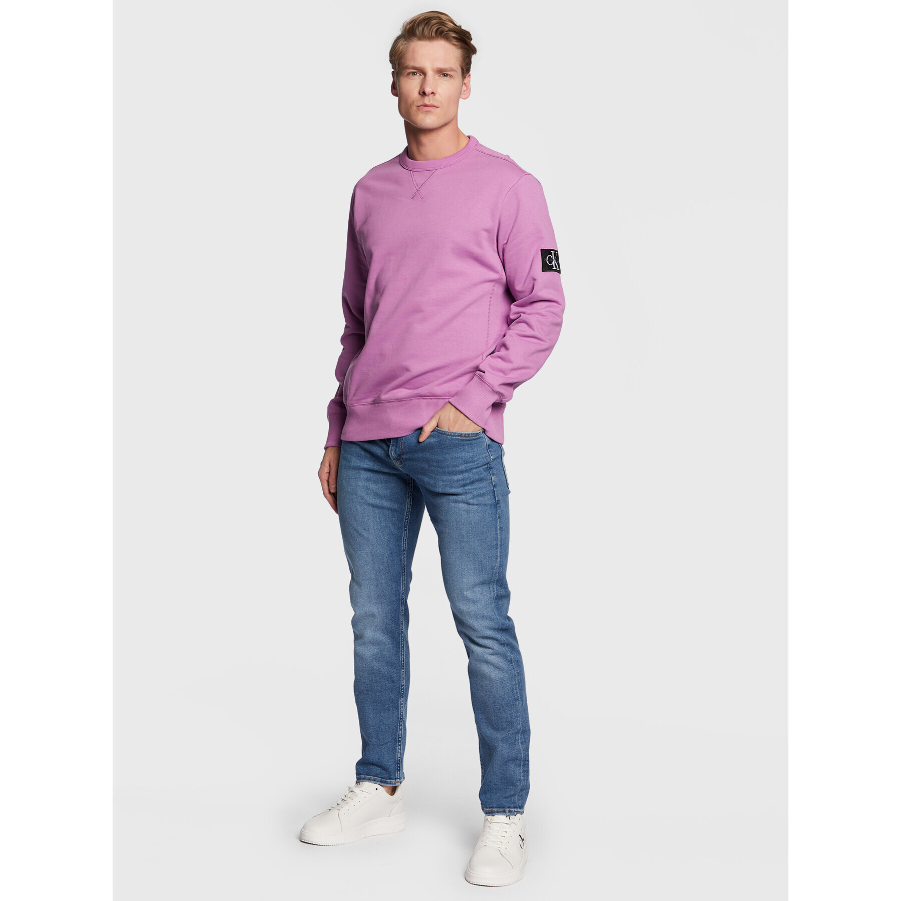 Calvin Klein Jeans Mikina J30J314035 Růžová Regular Fit - Pepit.cz