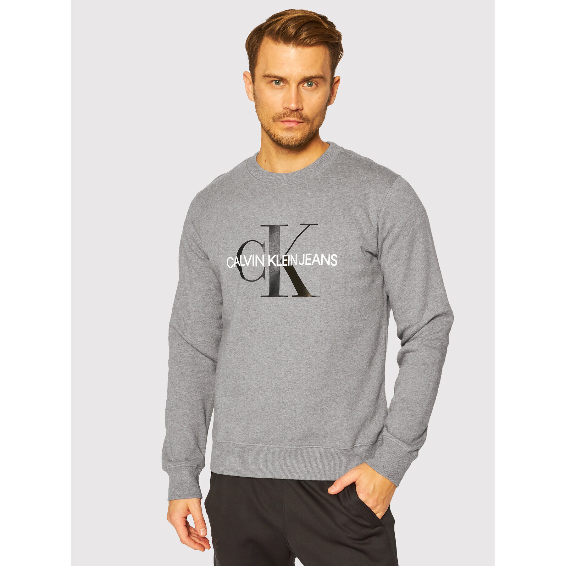 Calvin Klein Jeans Mikina J30J314313 Šedá Regular Fit - Pepit.cz