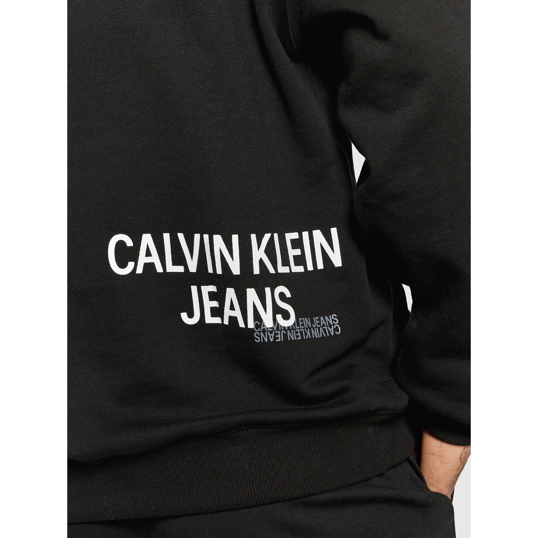 Calvin Klein Jeans Mikina J30J318801 Černá Relaxed Fit - Pepit.cz