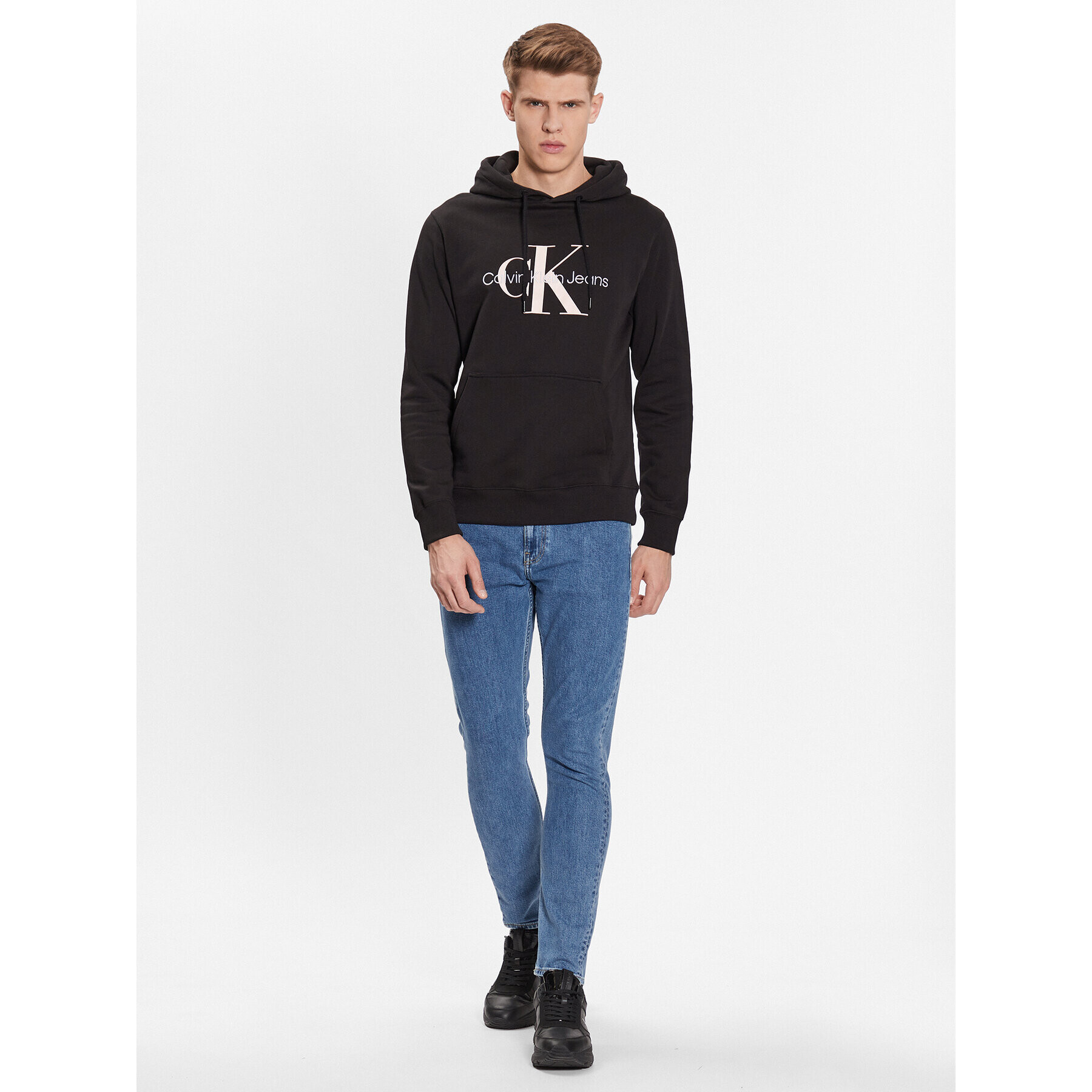 Calvin Klein Jeans Mikina J30J320805 Černá Regular Fit - Pepit.cz