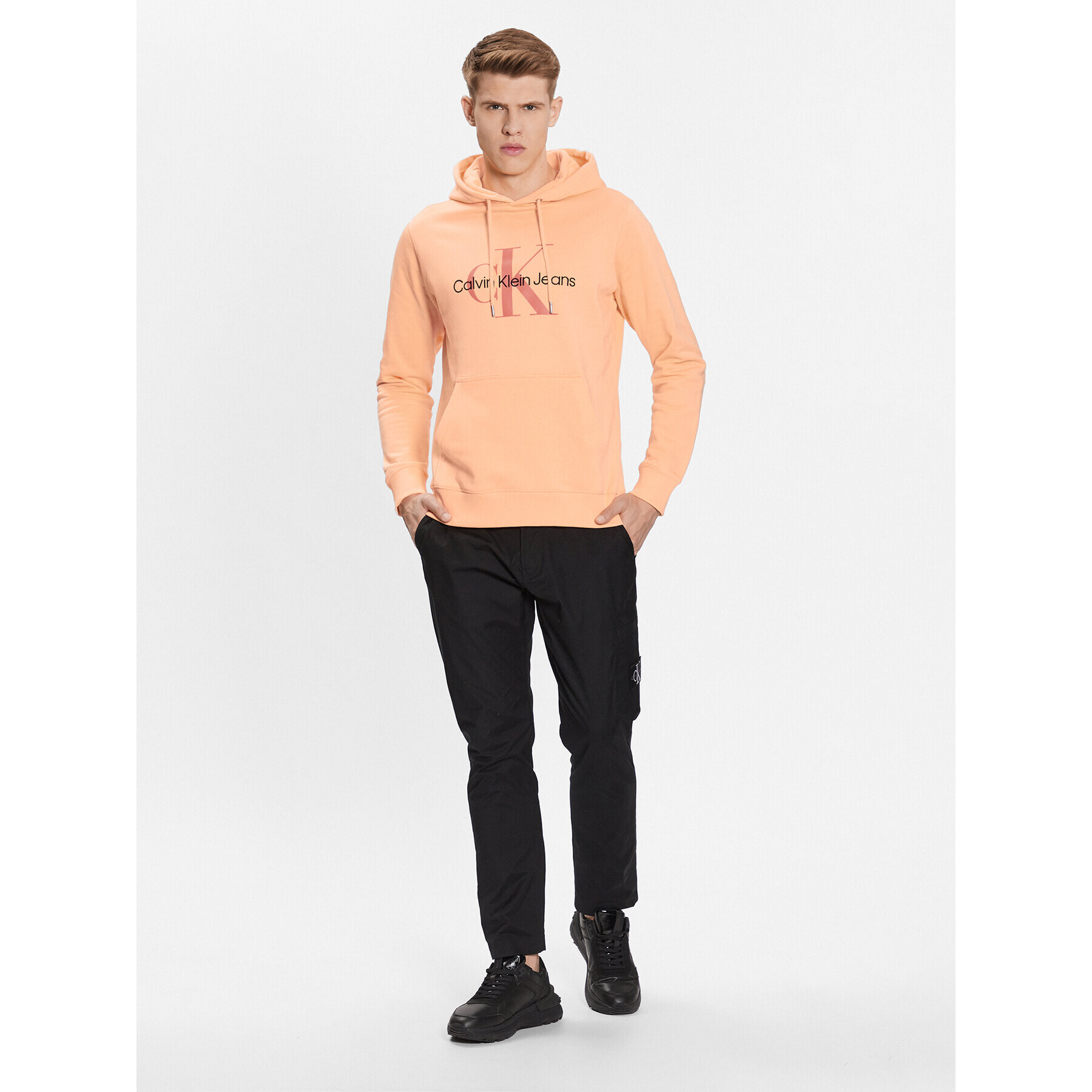 Calvin Klein Jeans Mikina J30J320805 Oranžová Regular Fit - Pepit.cz