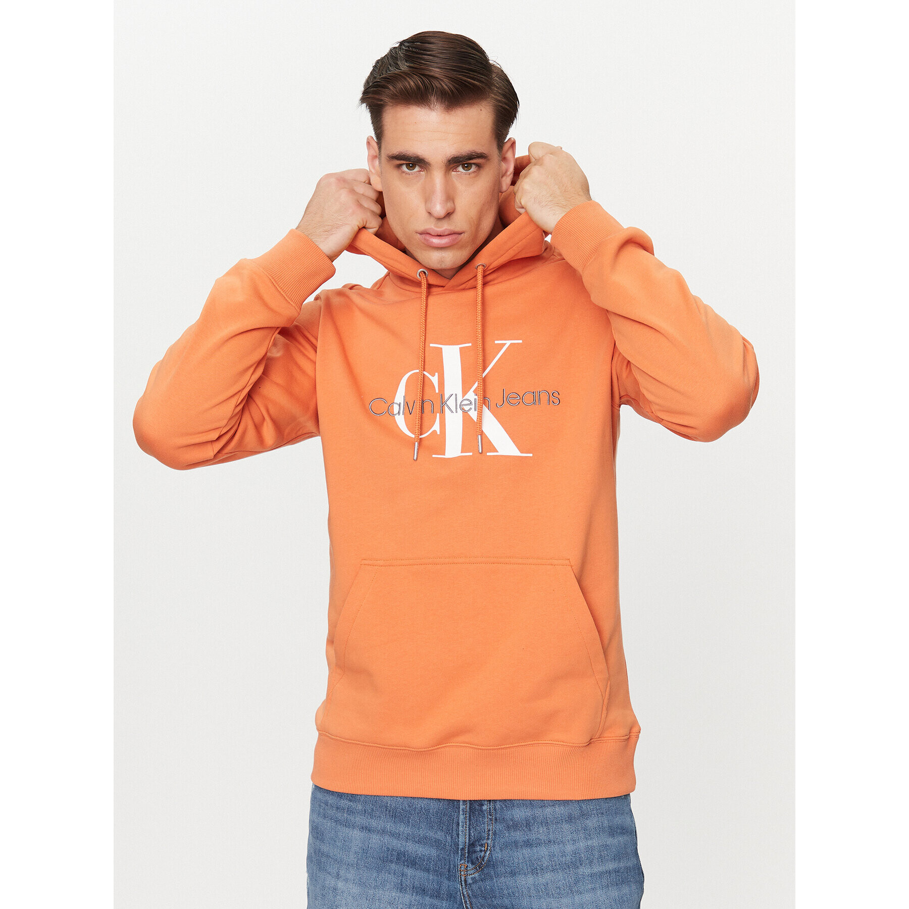 Calvin Klein Jeans Mikina J30J320805 Oranžová Regular Fit - Pepit.cz