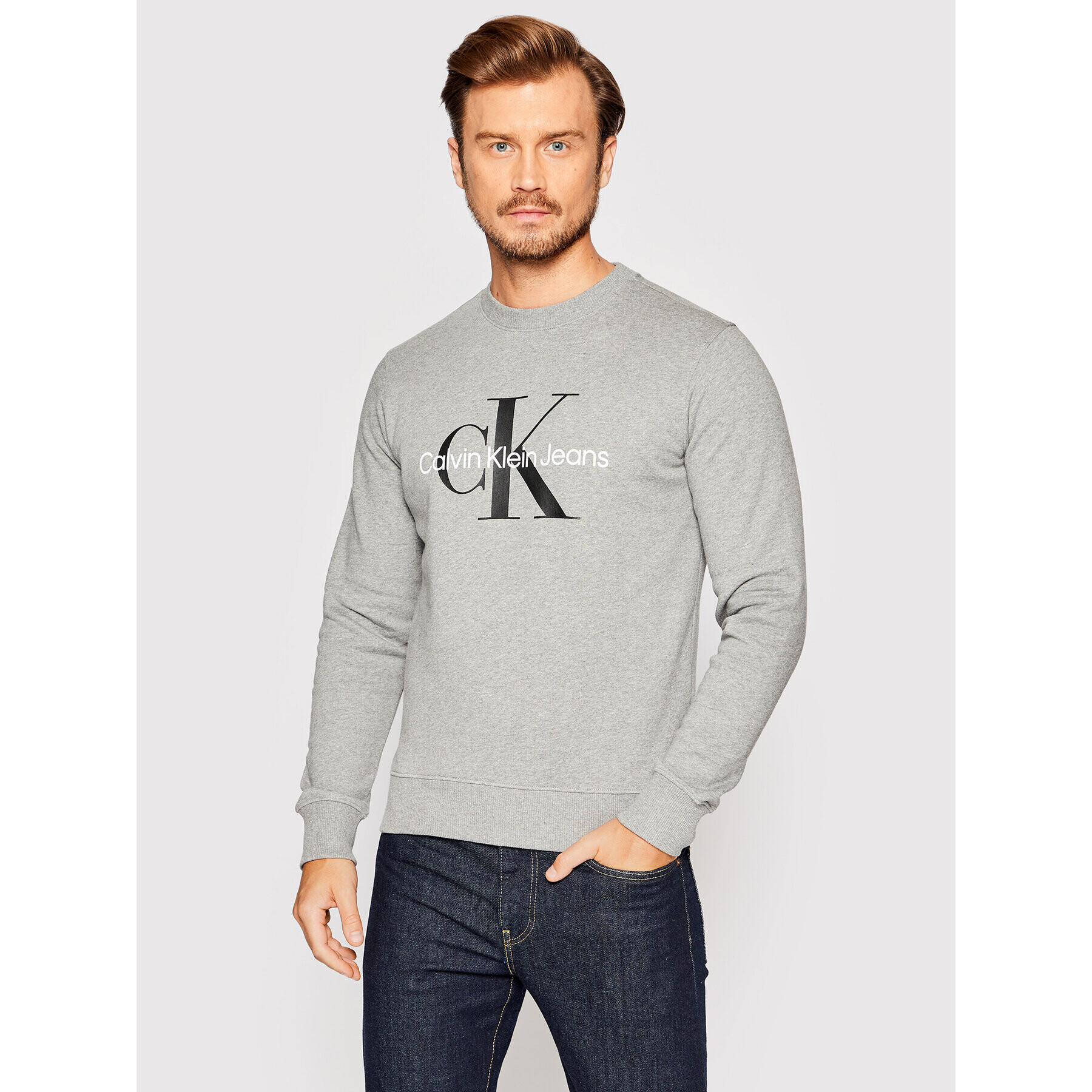 Calvin Klein Jeans Mikina J30J320933 Šedá Regular Fit - Pepit.cz